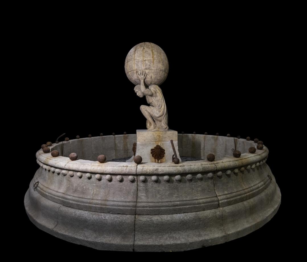 Seltener antiker großer antiker großer Brunnen – luxuriöser, aufgearbeiteter italienischer Kalksteinstatuenbrunnen im Angebot 12