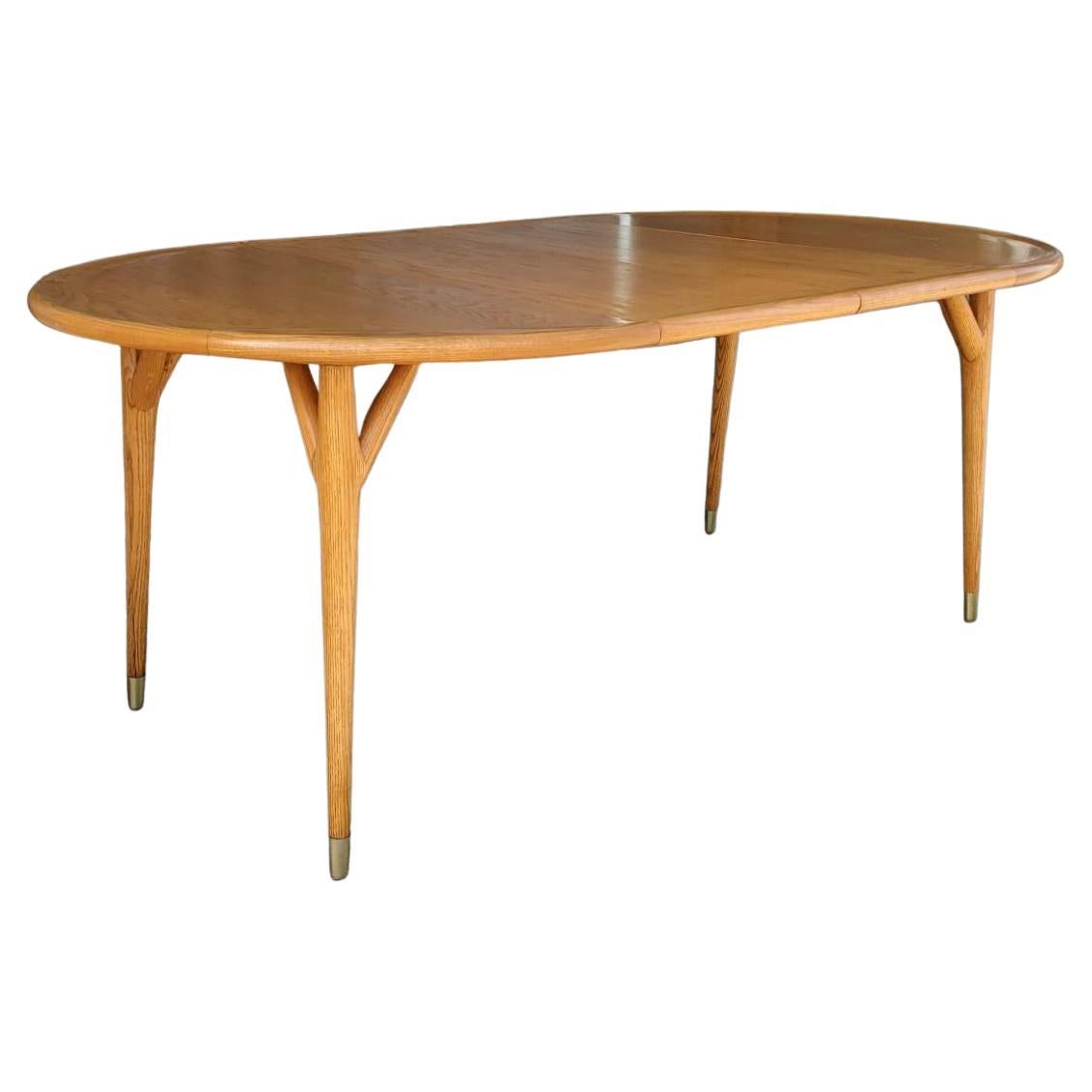 Très rare table de salle à manger extensible Paul Laszlo des années 1950 avec 2 rallonges en vente