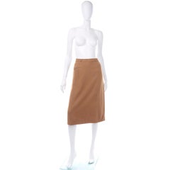 Very Rare 1950s Vintage Evan Picone 100% Vicuna Toffee Brown Slim Skirt