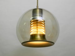 Very Rare 1960s Large Glass Globe Space Age Ceiling Lamp by Erco