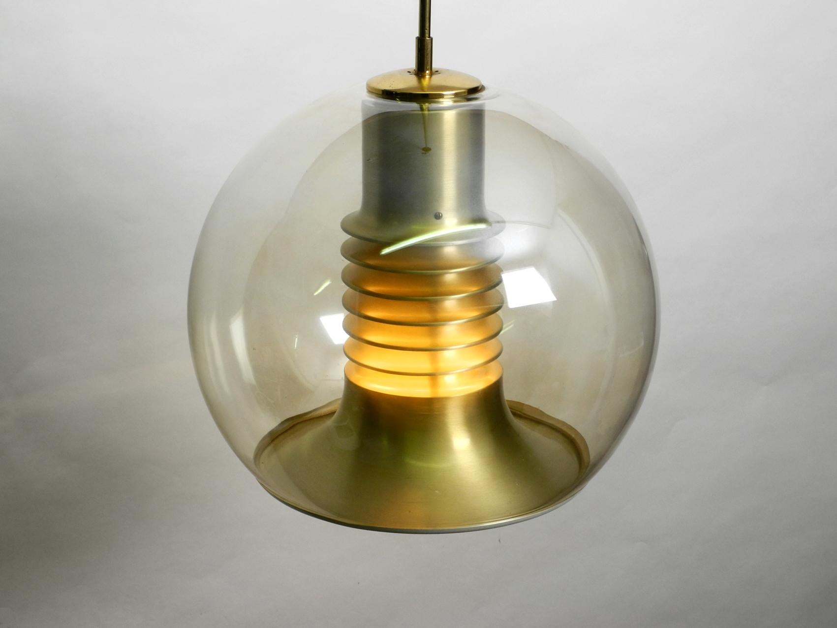 Very Rare 1960s Large Glass Globe Space Age Ceiling Lamp by Erco 1