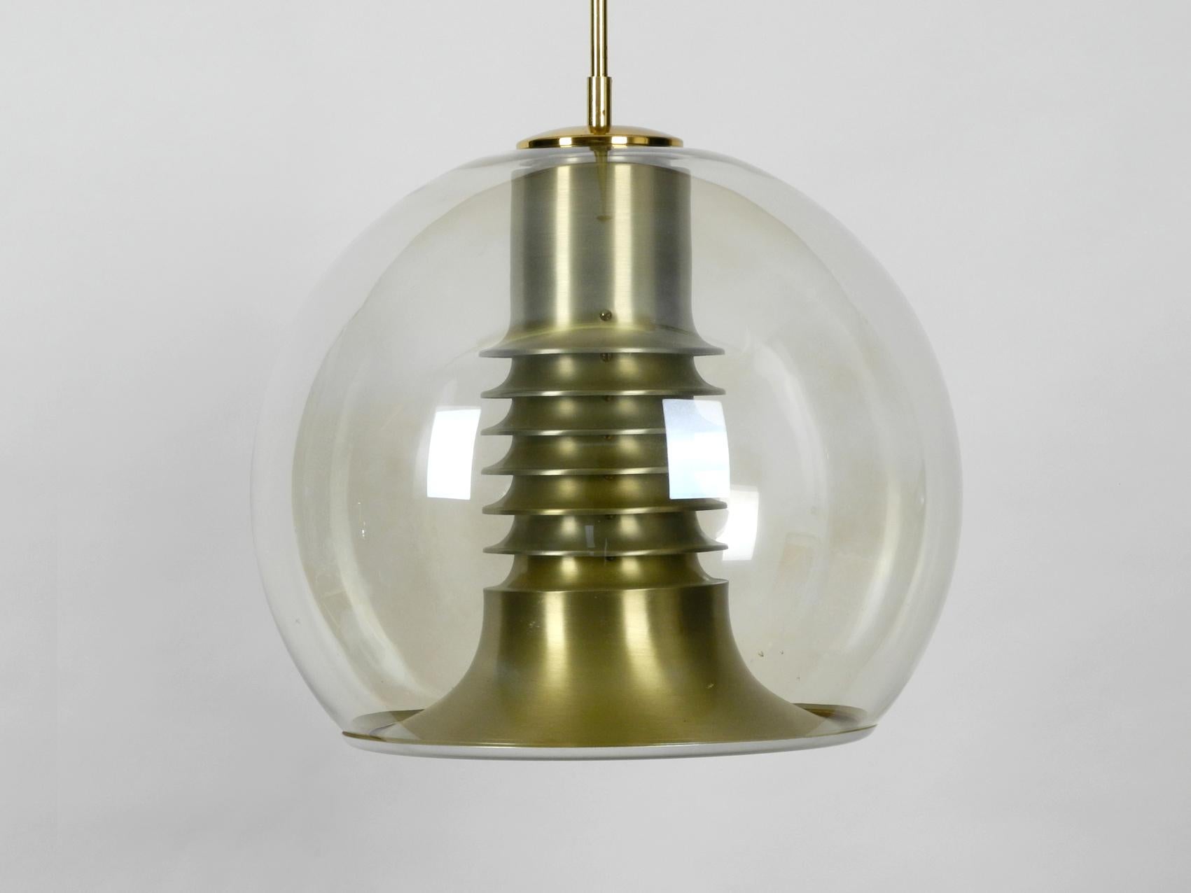 Very Rare 1960s Large Glass Globe Space Age Ceiling Lamp by Erco 2