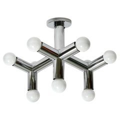 Rarissima lampada da soffitto Space AGE Chrome di J.T. del 1960. Kalmar Austria