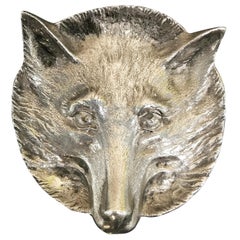 Vintage Very Rare 1964 Asprey London Solid Sterling Silver Pin Tray of a Foxes Head