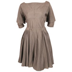 very rare 1980
s AZZEDINE ALAIA taupe raw silk dress