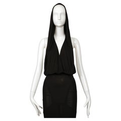 very rare 1984 AZZEDINE ALAIA iconic hooded jersey dress