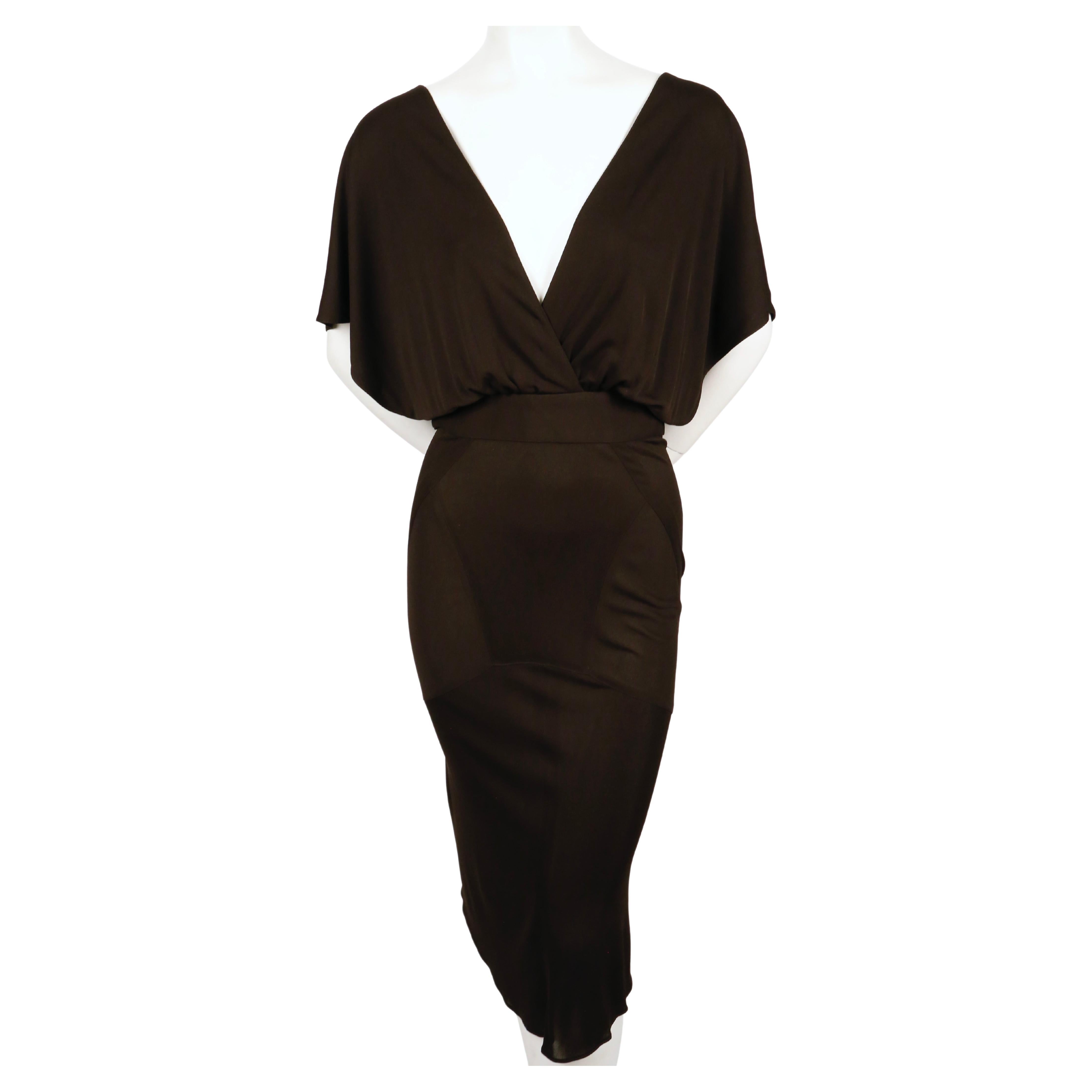 very rare 1984 AZZEDINE ALAIA iconic hooded jersey dress In Excellent Condition For Sale In San Fransisco, CA