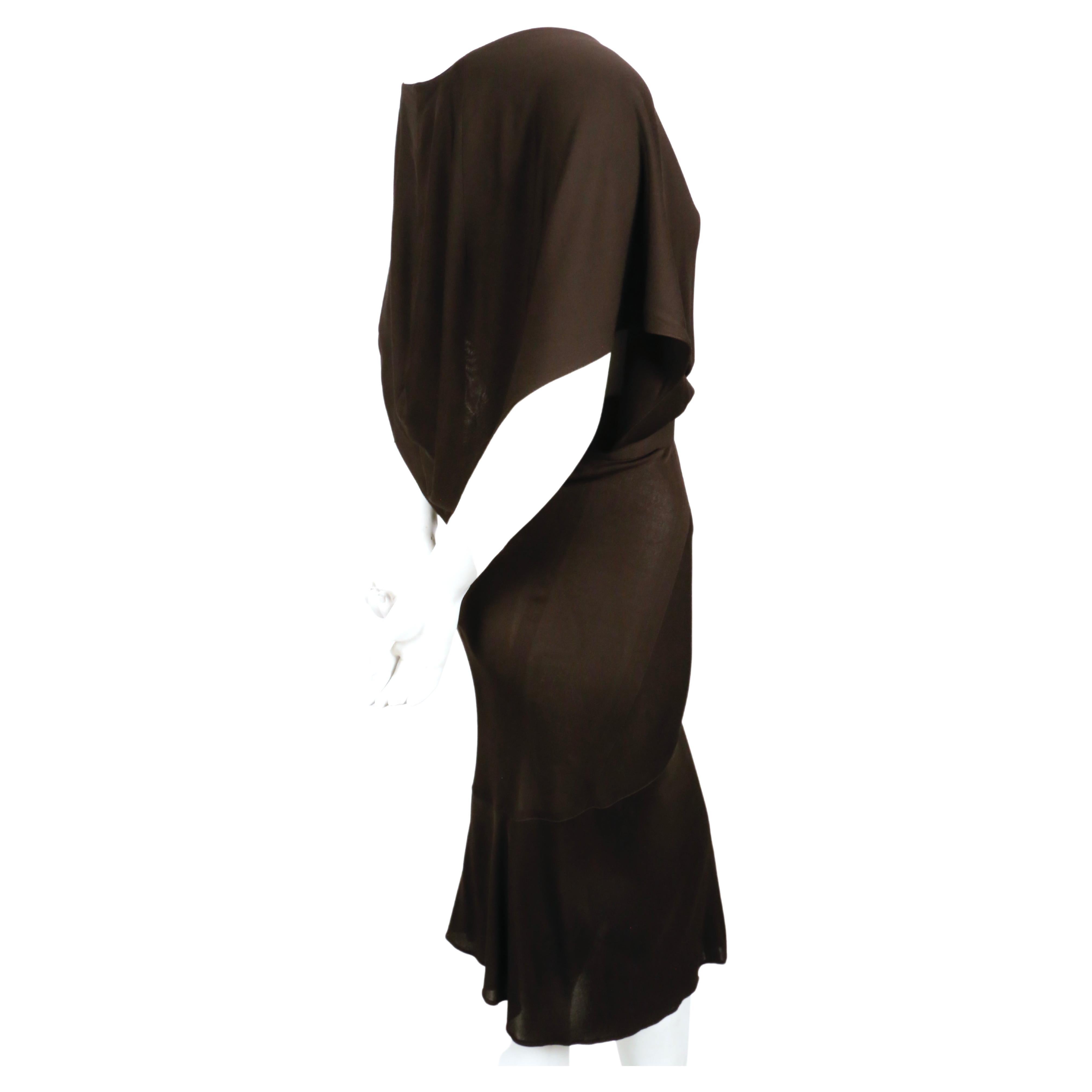 very rare 1984 AZZEDINE ALAIA iconic hooded jersey dress For Sale 1