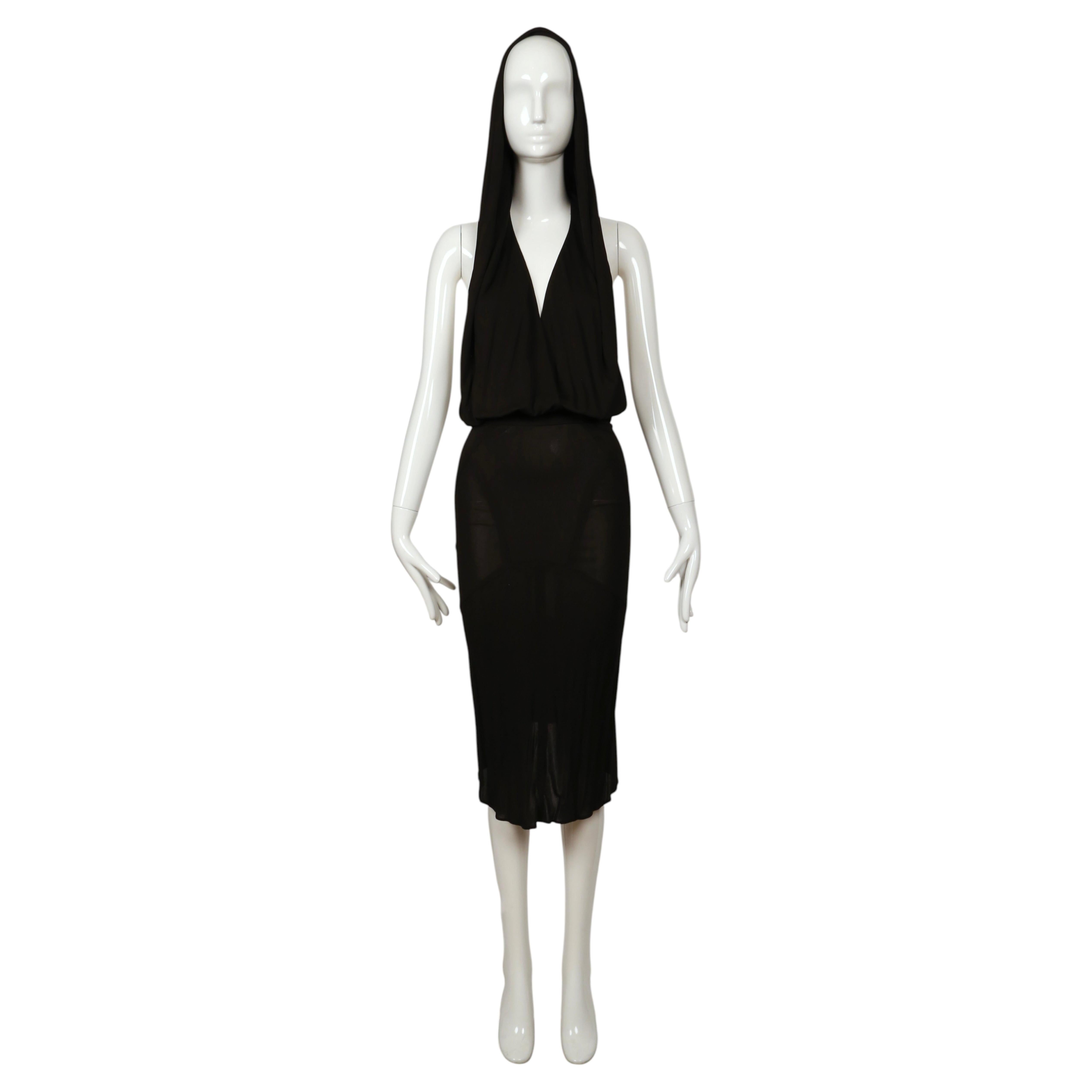 très rare 1984 AZZEDINE ALAIA iconic hooded jersey dress