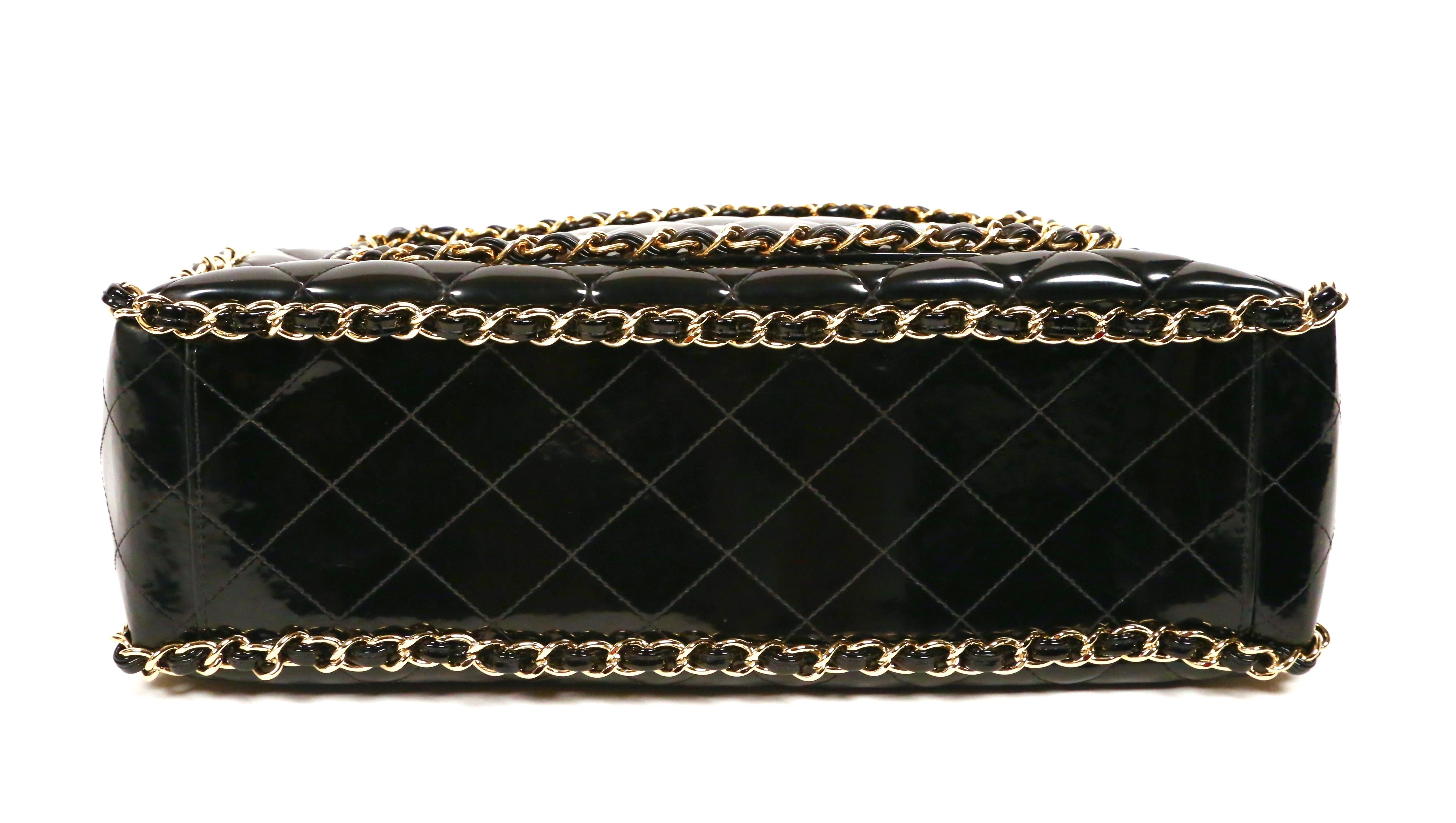 chanel patent leather jumbo bag