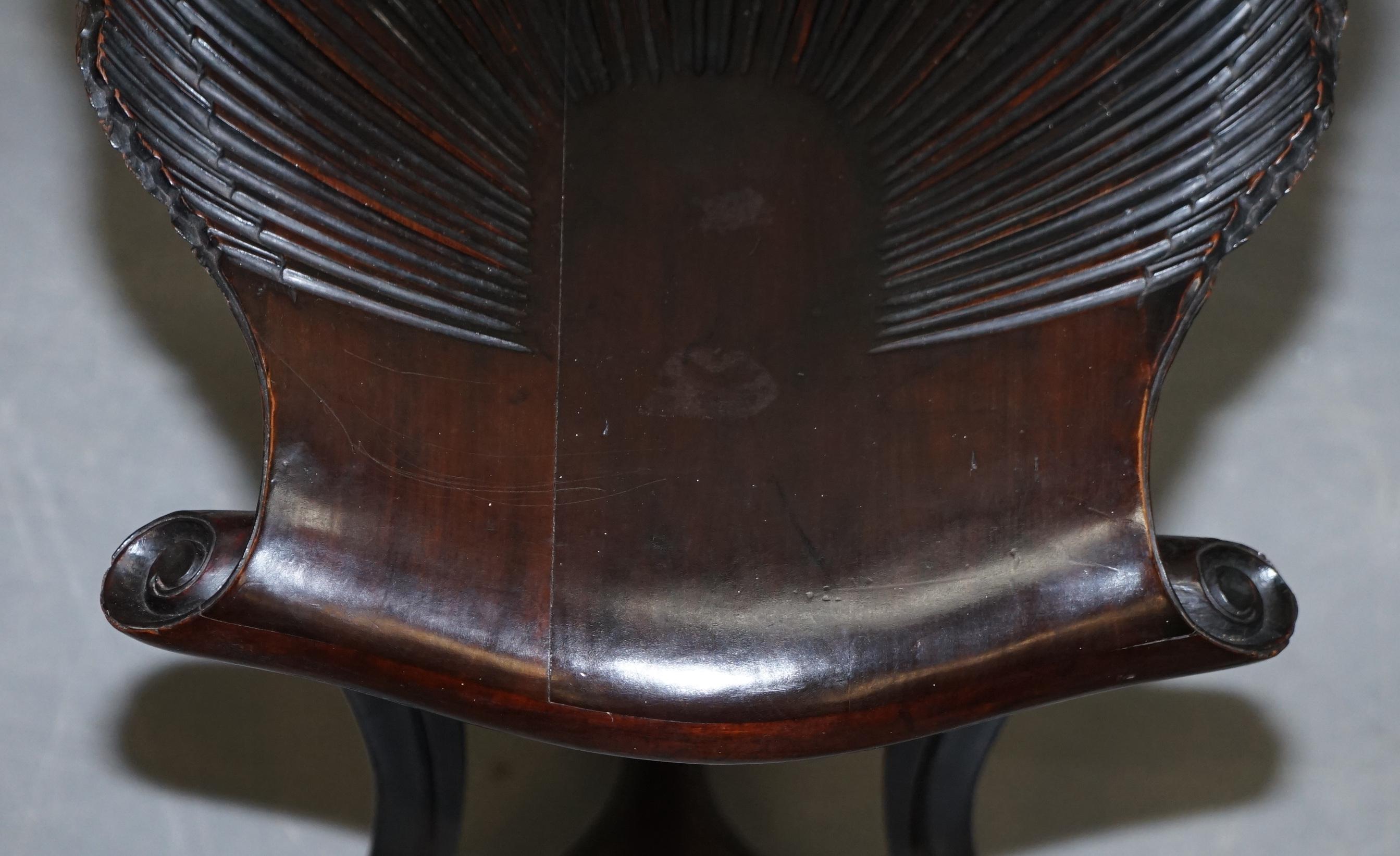Noyer Très rare tabouret de grotte fantaisie vénitien italien du 19ème siècle 1880 en vente