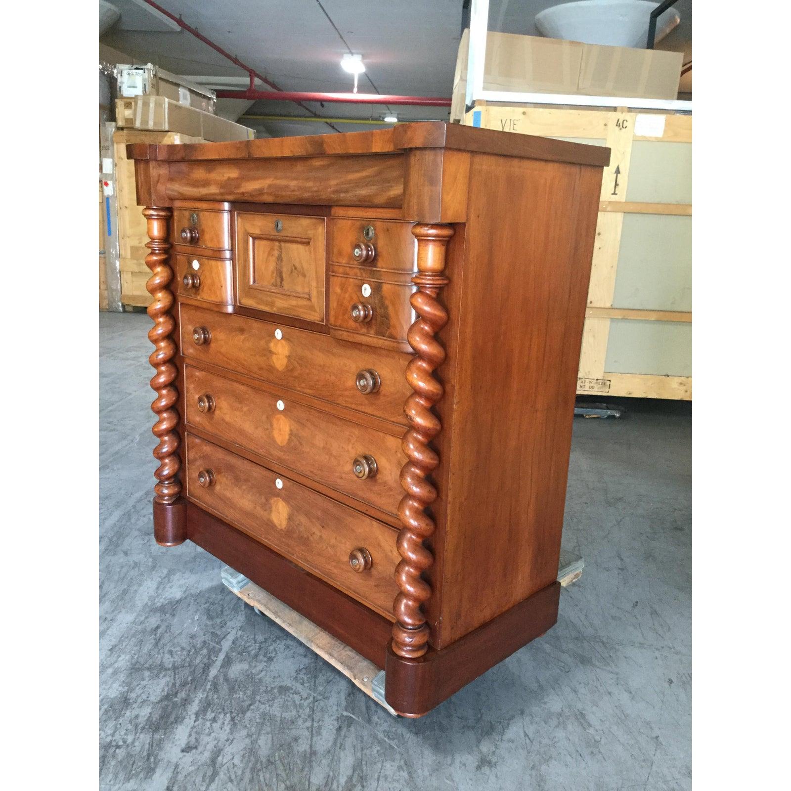 Very Rare 19th Century Barley Twist Scottish Mahogany Chest of Drawers 2