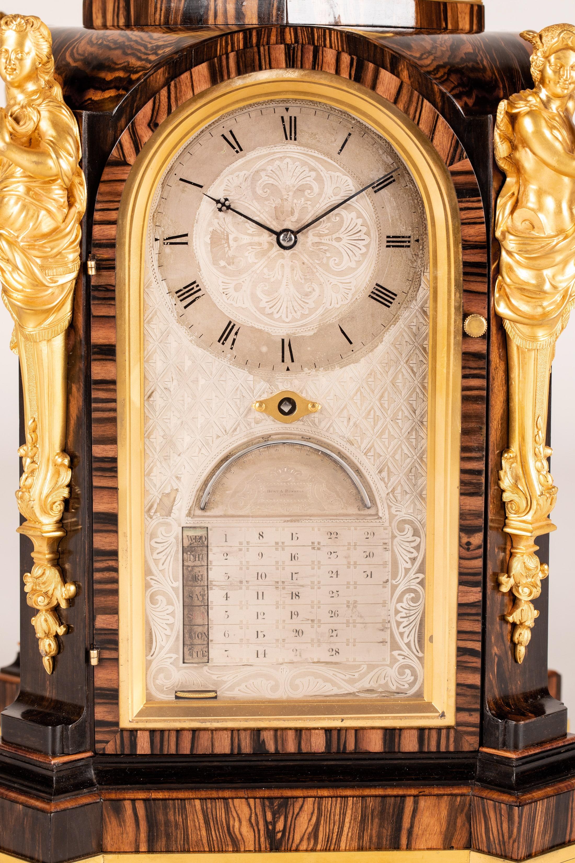 Very Rare 19th Century Coromandel Veneered Year-Running Clock by Thomas Cole In Good Condition For Sale In London, GB