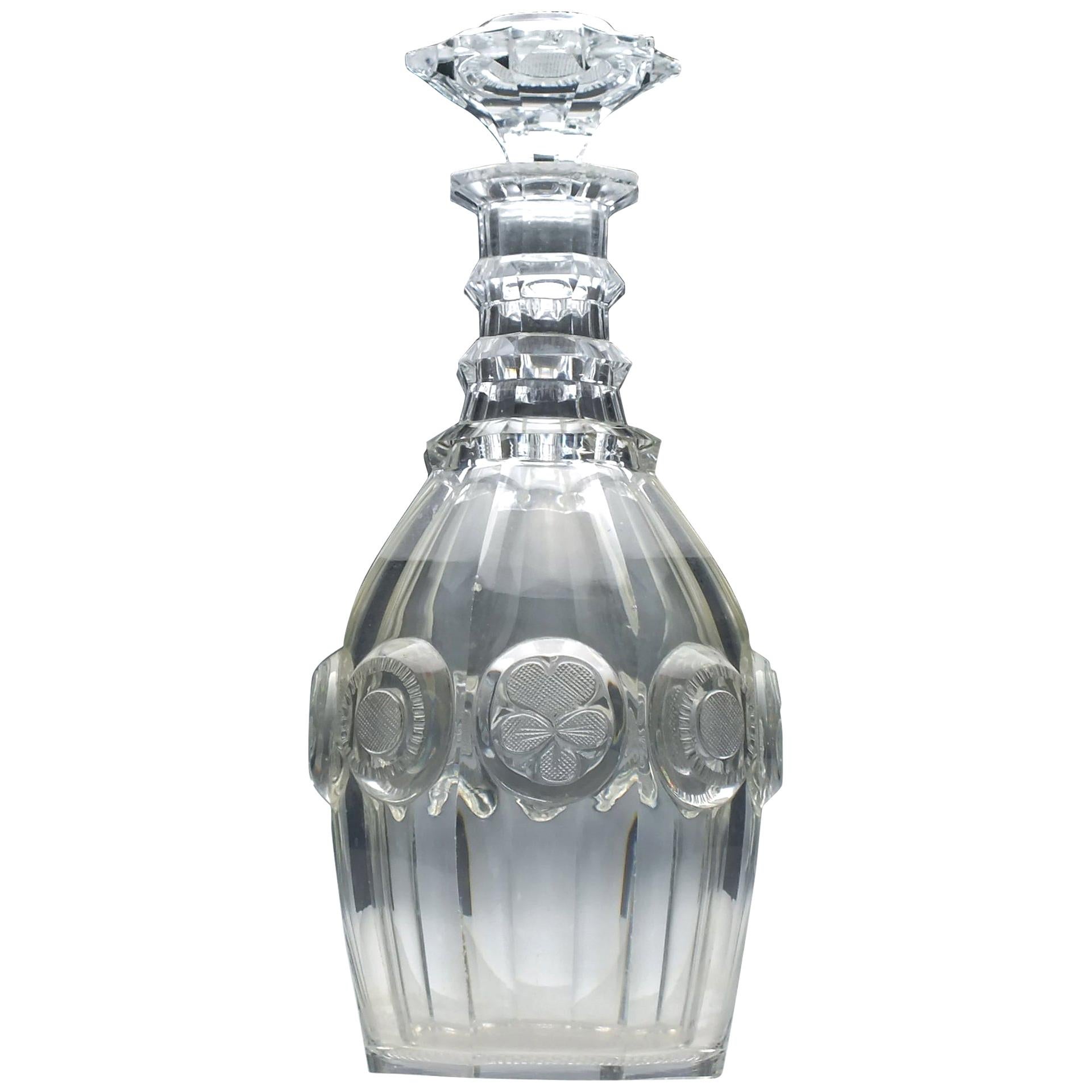 Very Rare 19th Century Cut French Saint Louis Decanter, circa 1830 For Sale