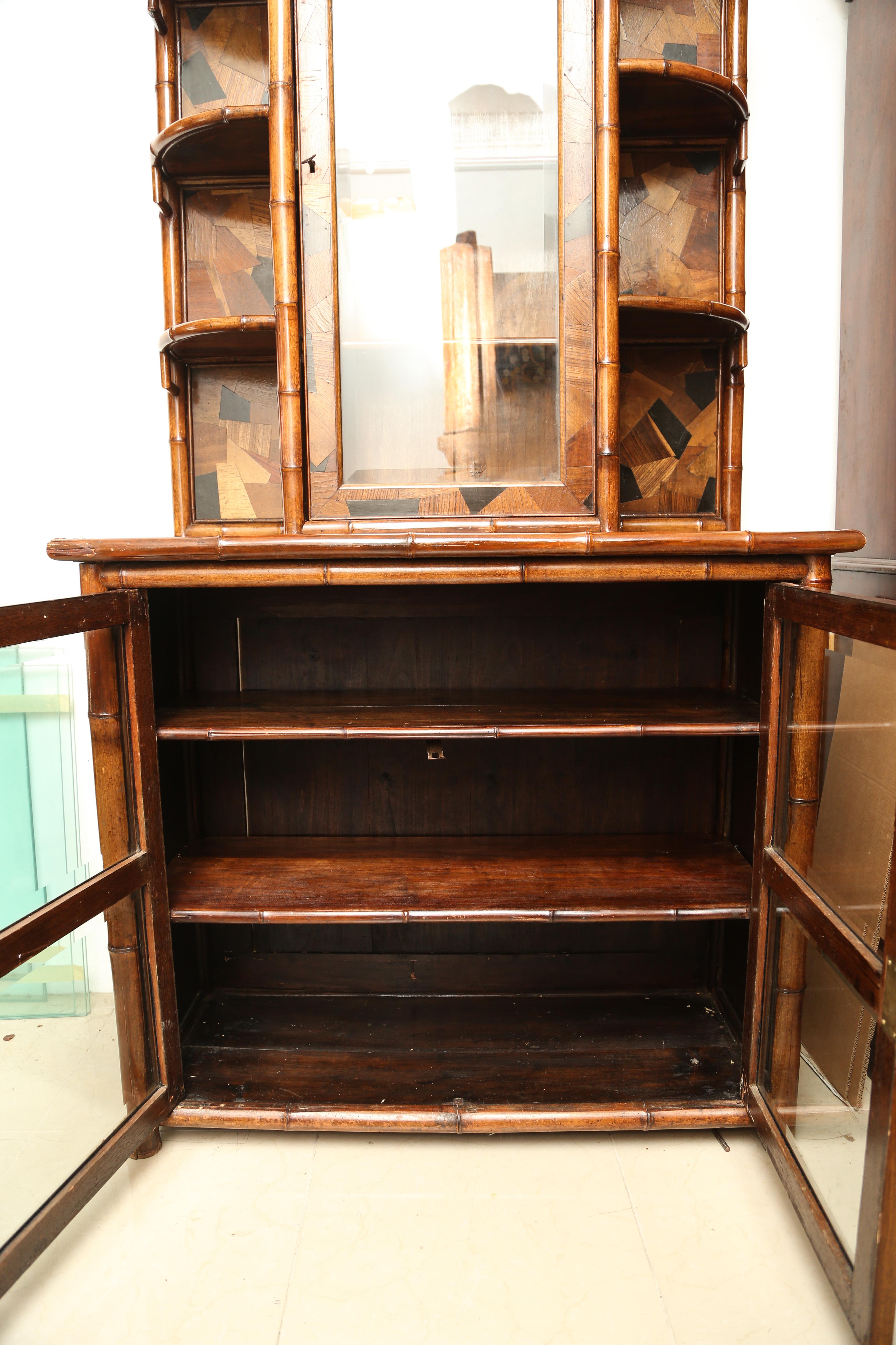 Very Rare 19th Century English Bamboo Bookcase 1