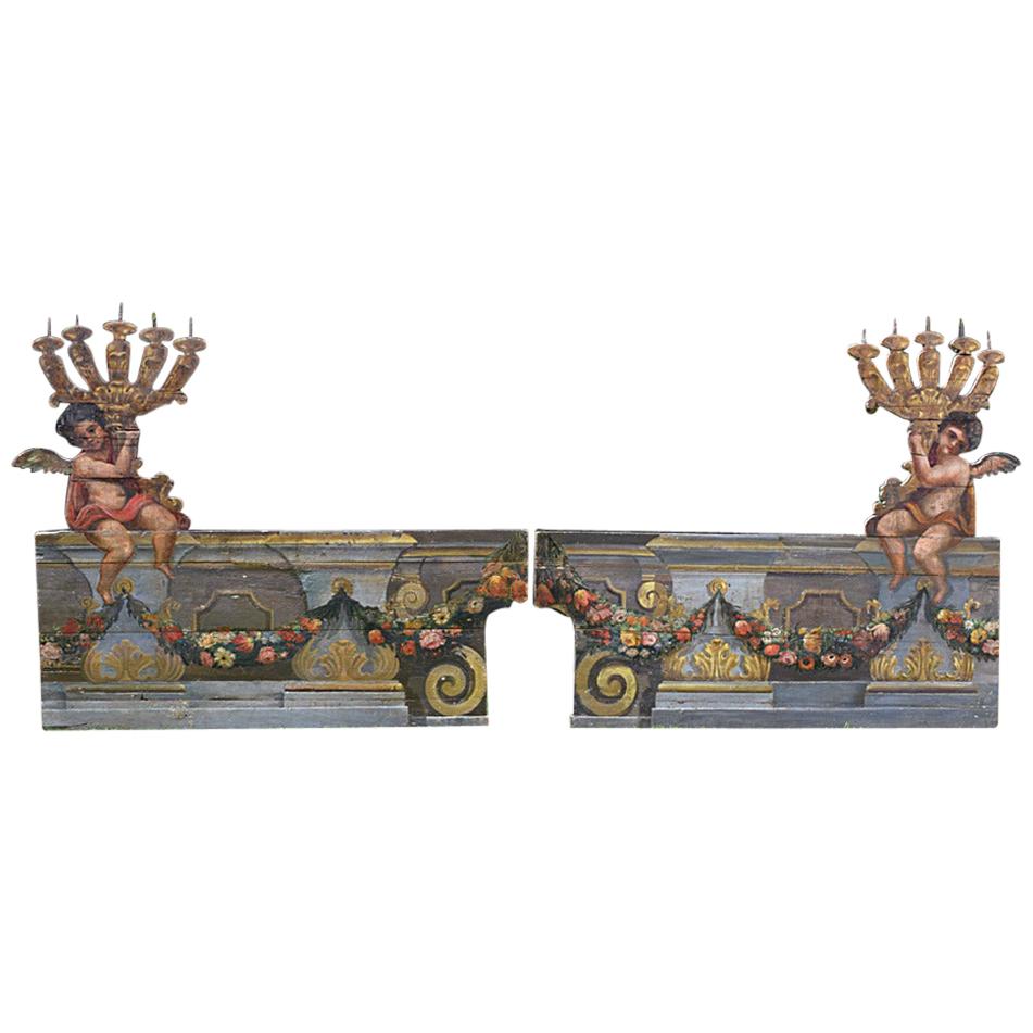 Very Rare 19th Century Italian Trompe L'oeil Panels For Sale