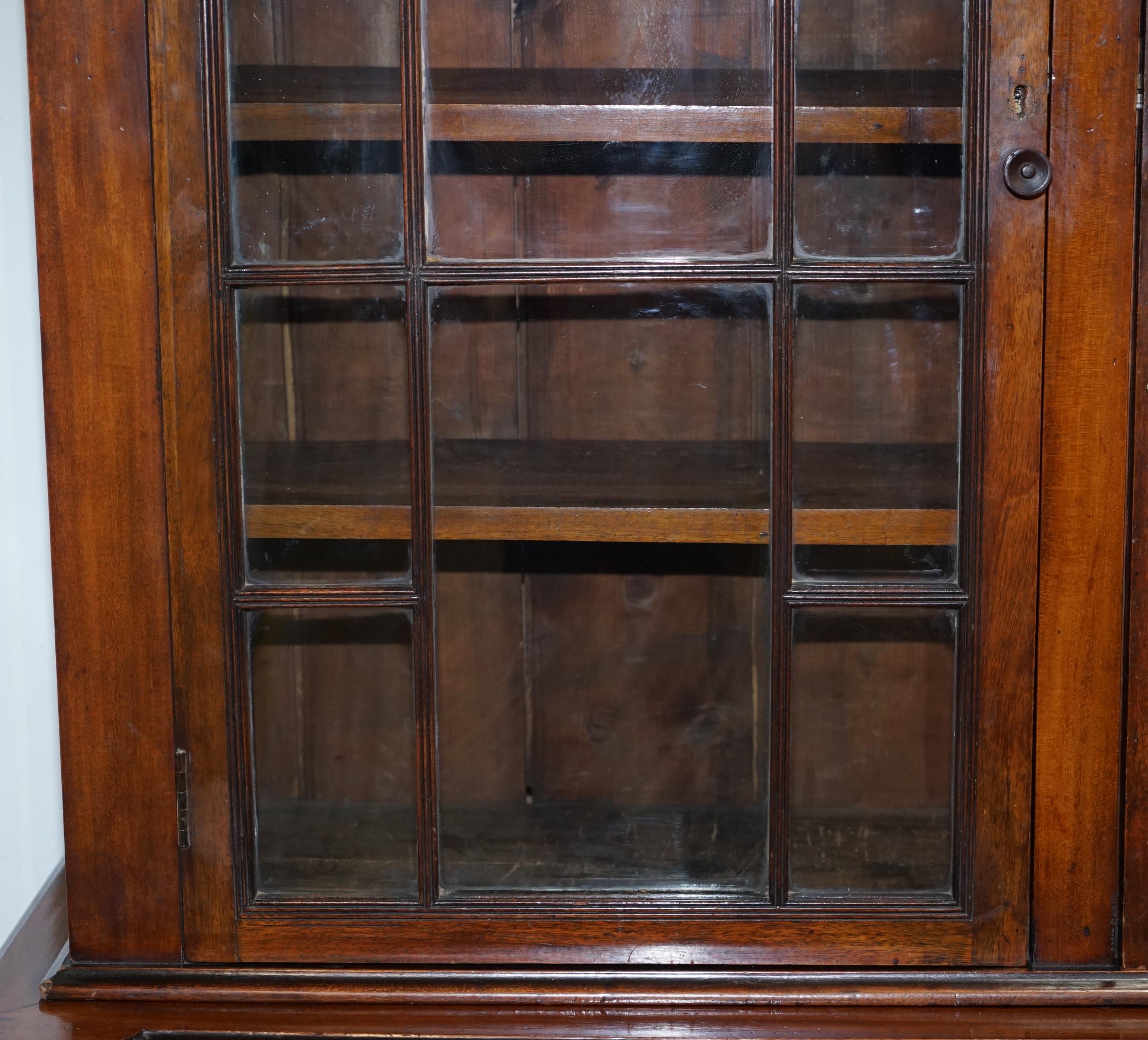 Very Rare 19th Century Victorian Ornately Carved Mahogany Library Study Bookcase 4