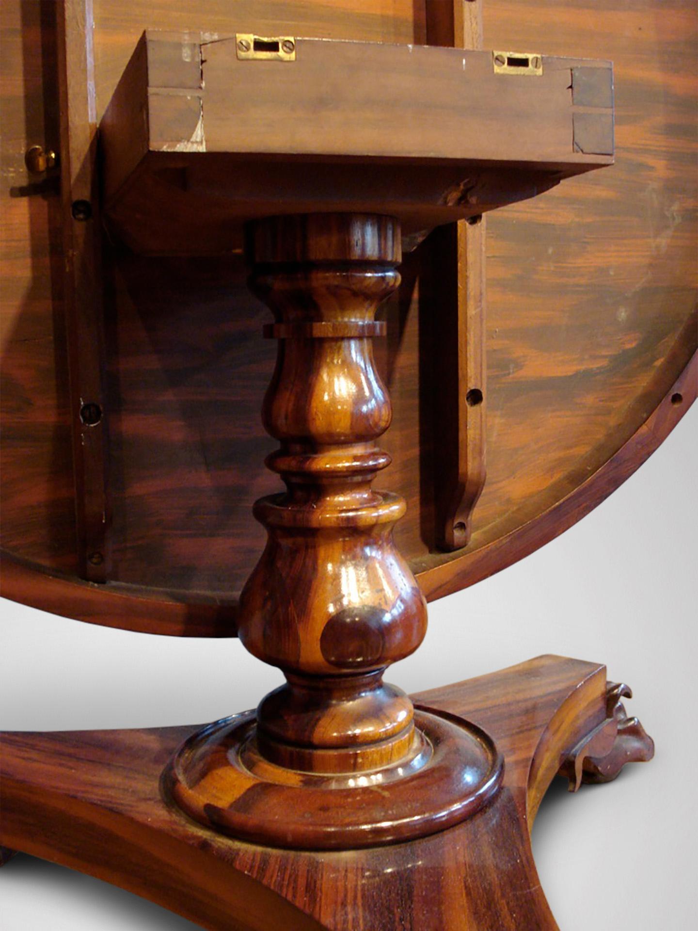 Polished Very Rare 19th Century William IV Period Centre Table in Goncalo Alves For Sale