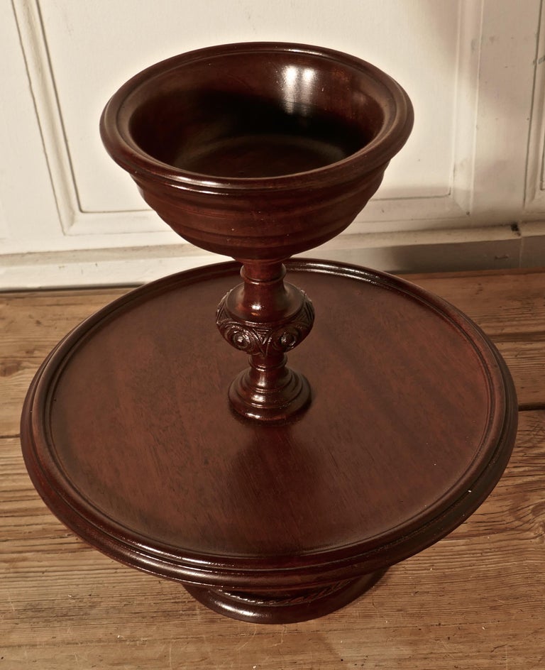 Very Rare 2 Tier Mahogany Lazy Susan For Sale at 1stDibs