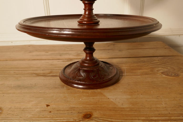 Very Rare 2 Tier Mahogany Lazy Susan For Sale at 1stDibs