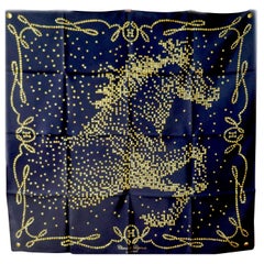 Très rare écharpe en soie Hermès « Cheval de Legende » de Benoit Pierre Emery, 2010
