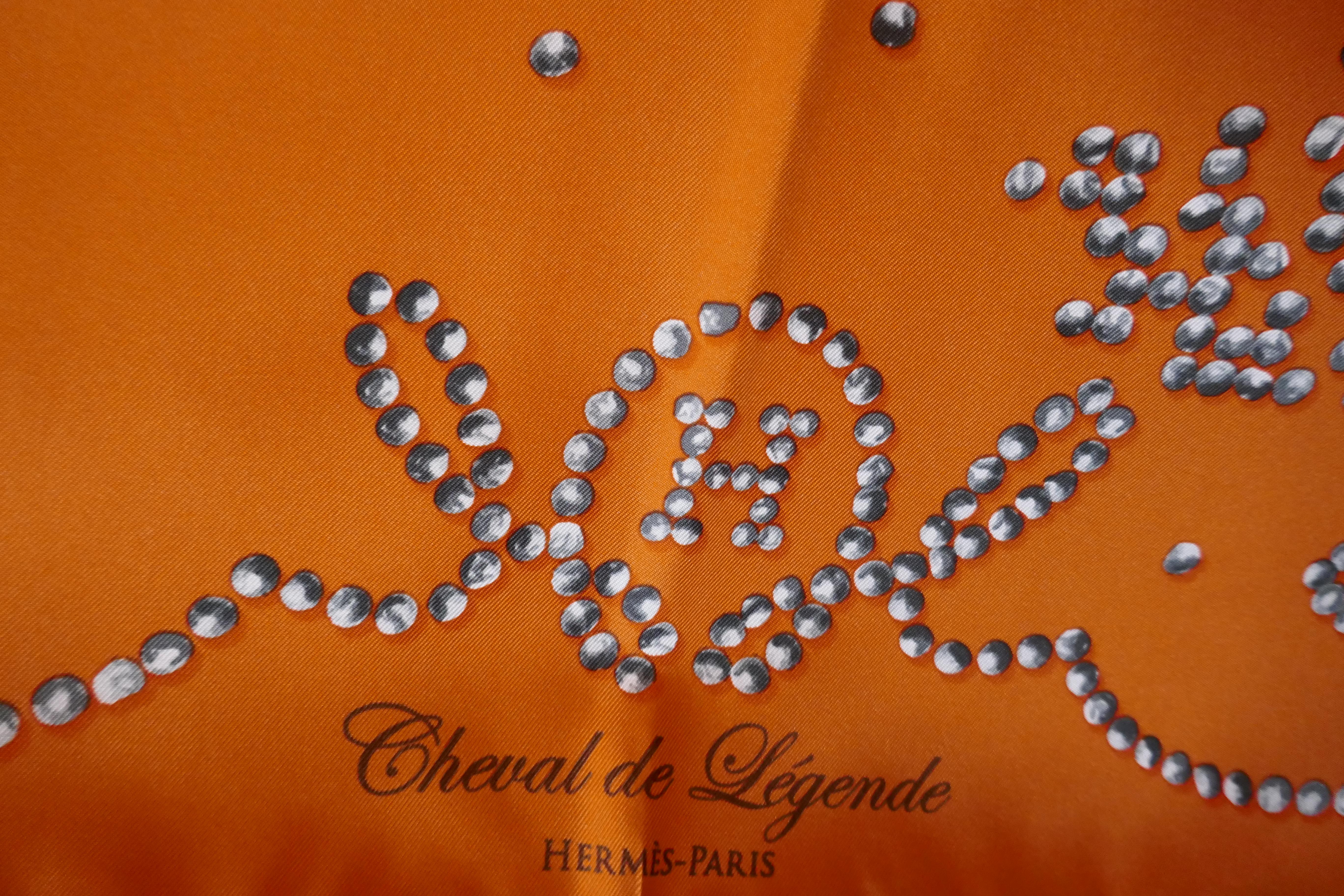 Very Rare 2010 Hermes Silk Twill Scarf “Cheval de Legende”  Benoit Pierre Emery 1