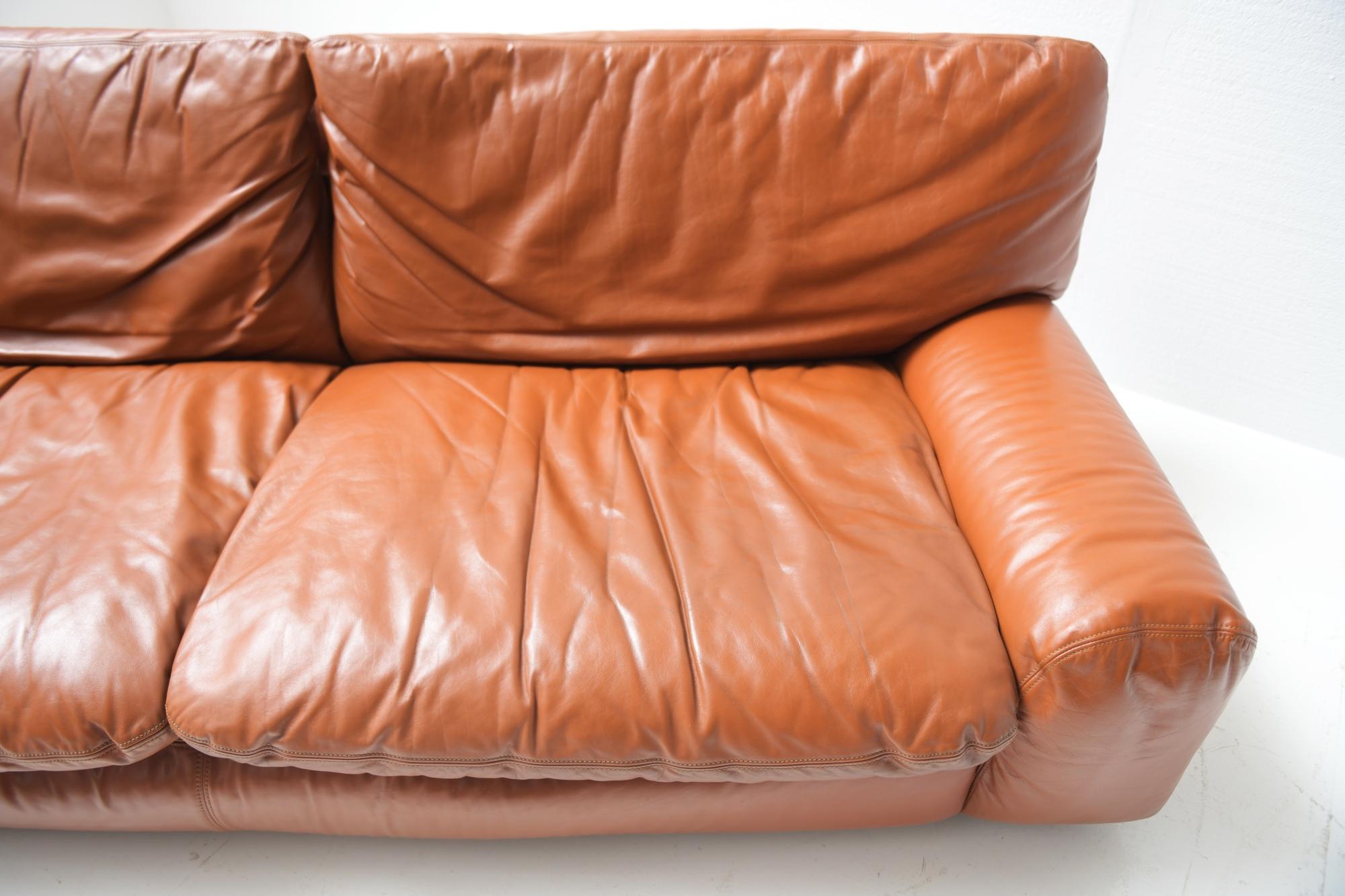 Very Rare 3 Seat Bengodi Leather Sofa by Cini Bouri for Arflex 4