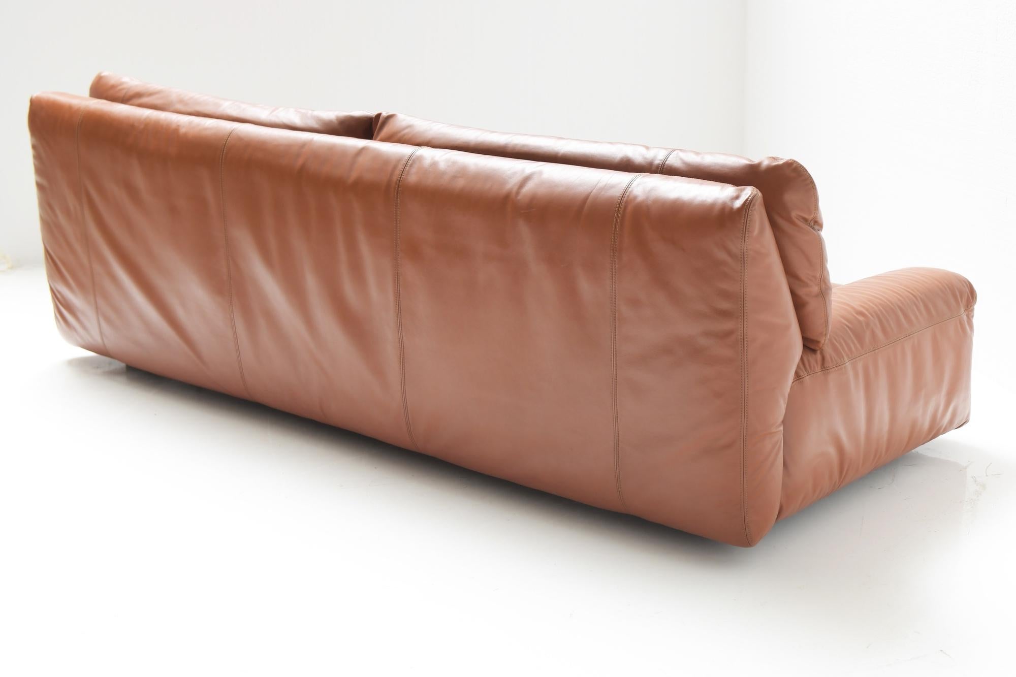 Very Rare 3 Seat Bengodi Leather Sofa by Cini Bouri for Arflex 1