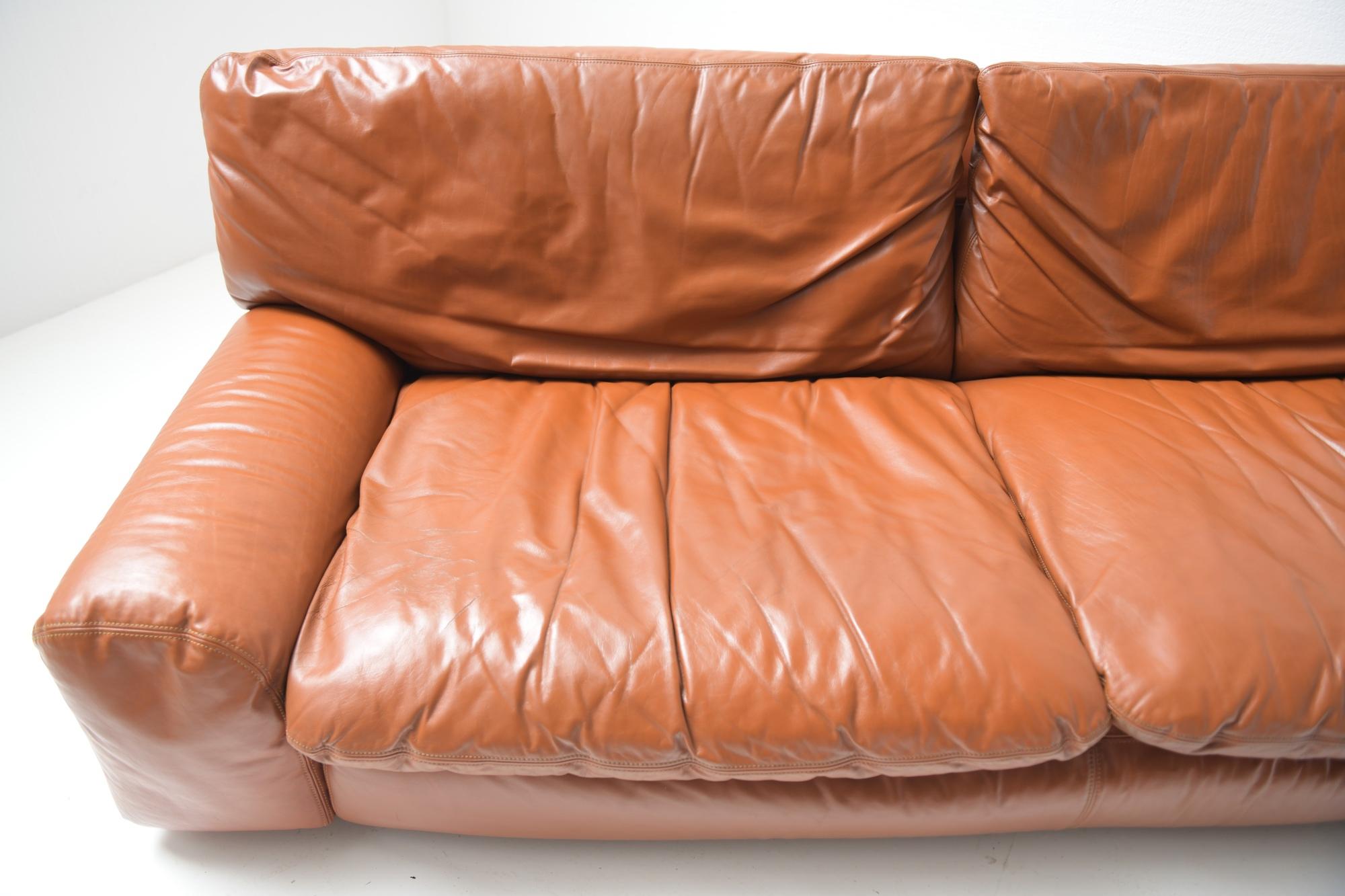 Very Rare 3 Seat Bengodi Leather Sofa by Cini Bouri for Arflex 3