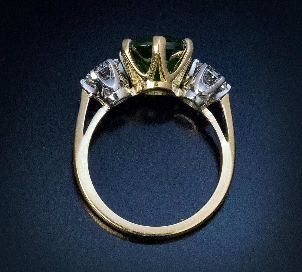 Women's Very Rare 3.51 Carat Russian Demantoid Diamond Ring