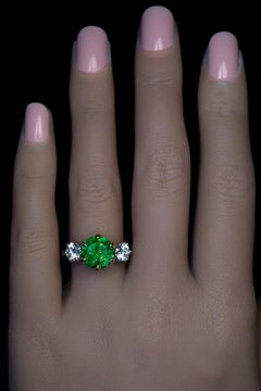 Very Rare 4.03 Ct Russian Demantoid Diamond Ring