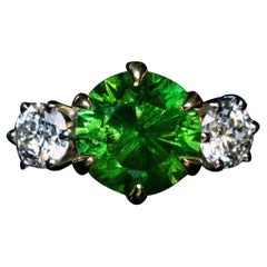 Very Rare 4.03 Ct Russian Demantoid Diamond Ring