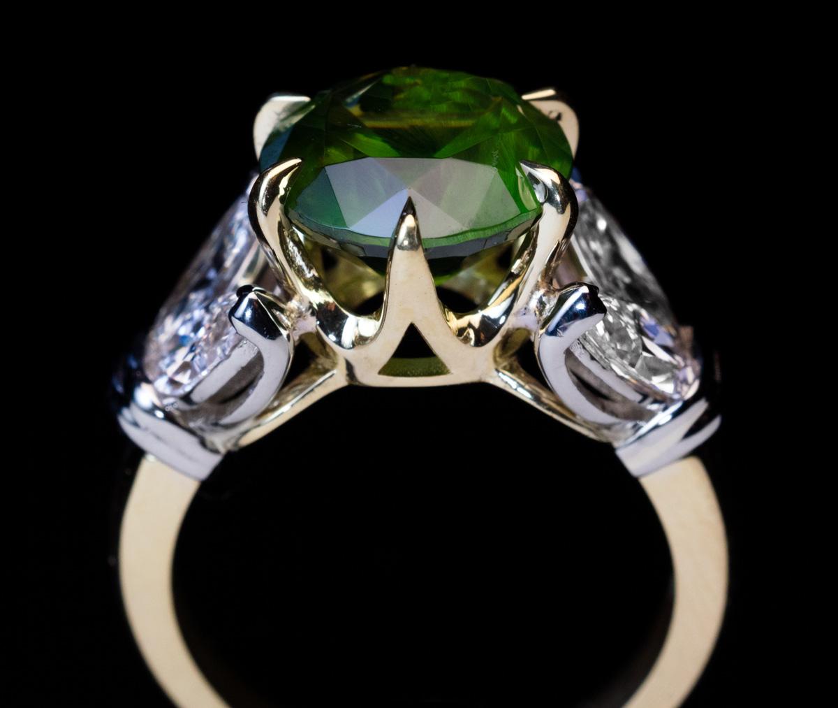 russian demantoid garnet ring