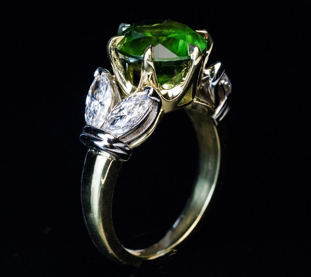 Very Rare 4.98 Carat Russian Demantoid Diamond Ring at 1stDibs ...