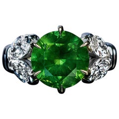 Very Rare 4.98 Carat Russian Demantoid Diamond Ring