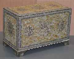 Very Rare Absolutely Sublime Mother of Pearl Chest of Trunk with Mahogany Lining