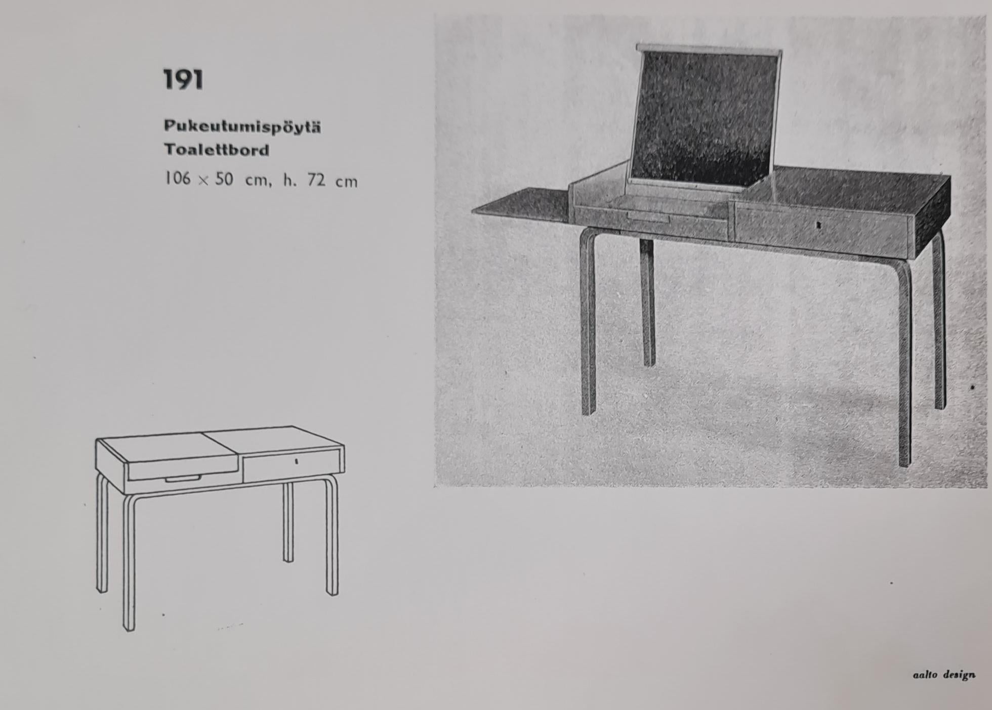 Very Rare Aino Aalto Vanity Desk Model 191, 1930s For Sale 8