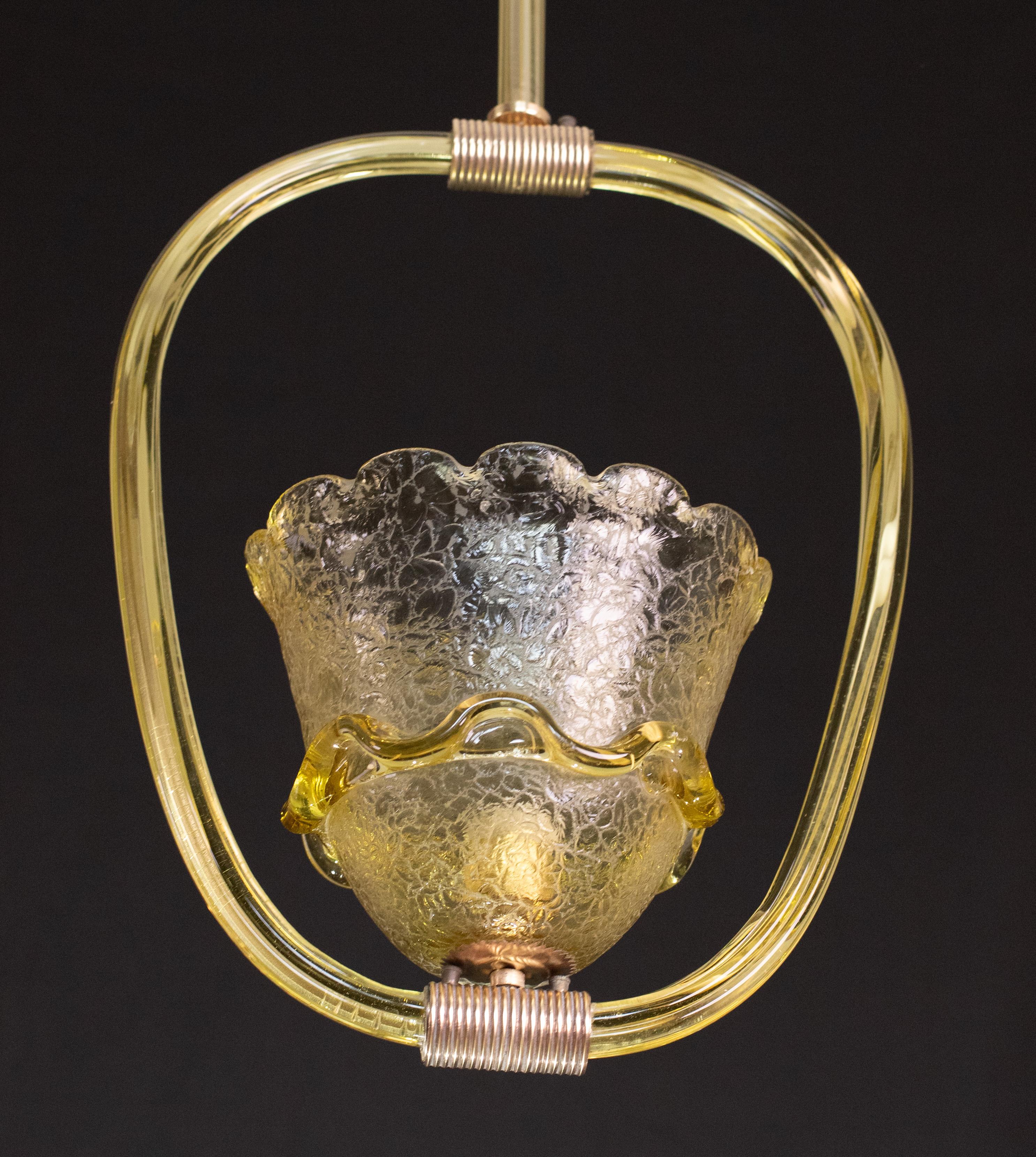 Very Rare Amber Art Deco Barovier e Toso Chandelier, 1940 In Good Condition For Sale In Roma, IT