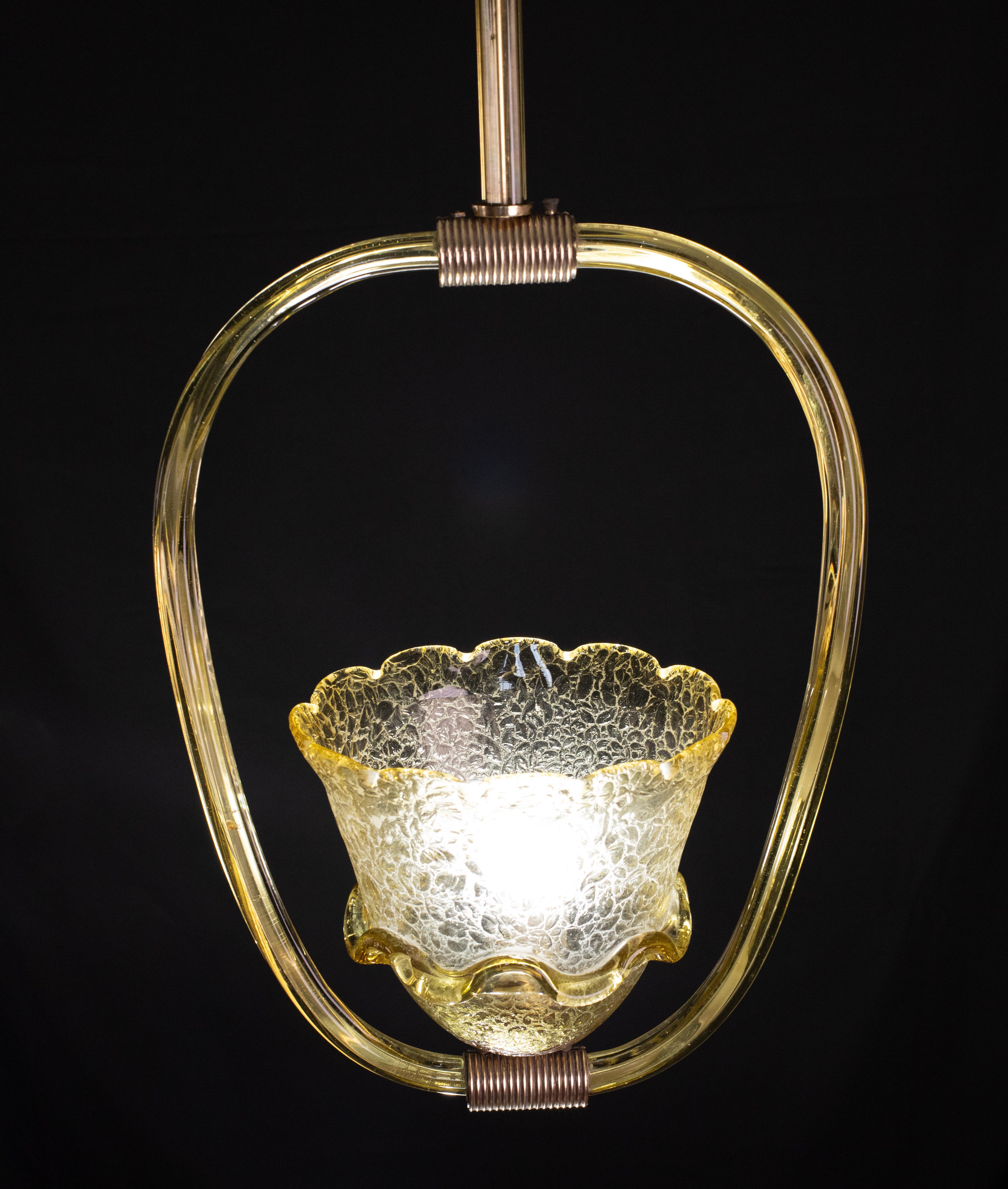 Very Rare Amber Art Deco Barovier e Toso Chandelier, 1940 For Sale 3