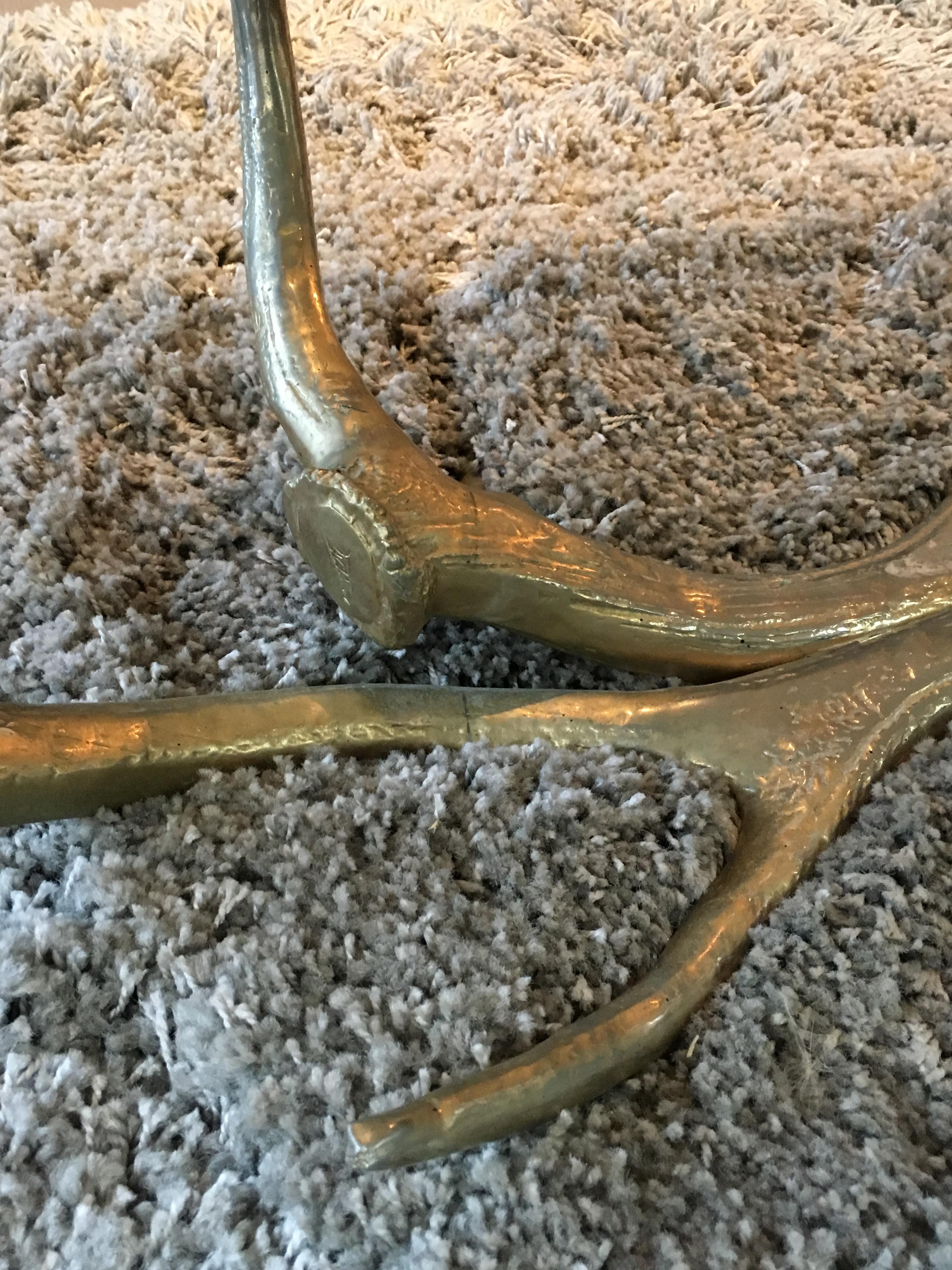Very Rare and Beautiful Gold Gilt Metal Deer Antler Coffee Table 5