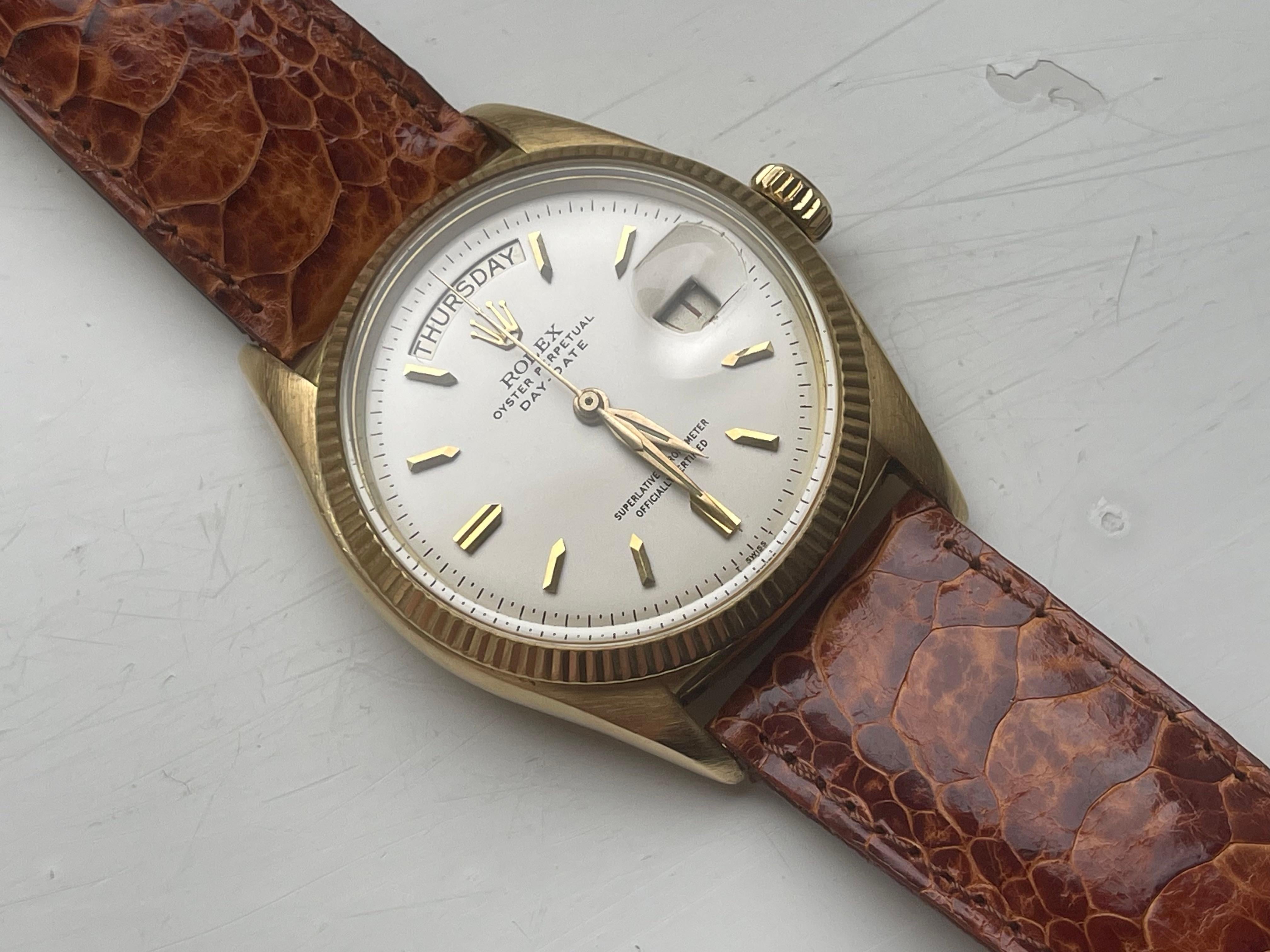 Very rare and early Rolex President with red Date 13