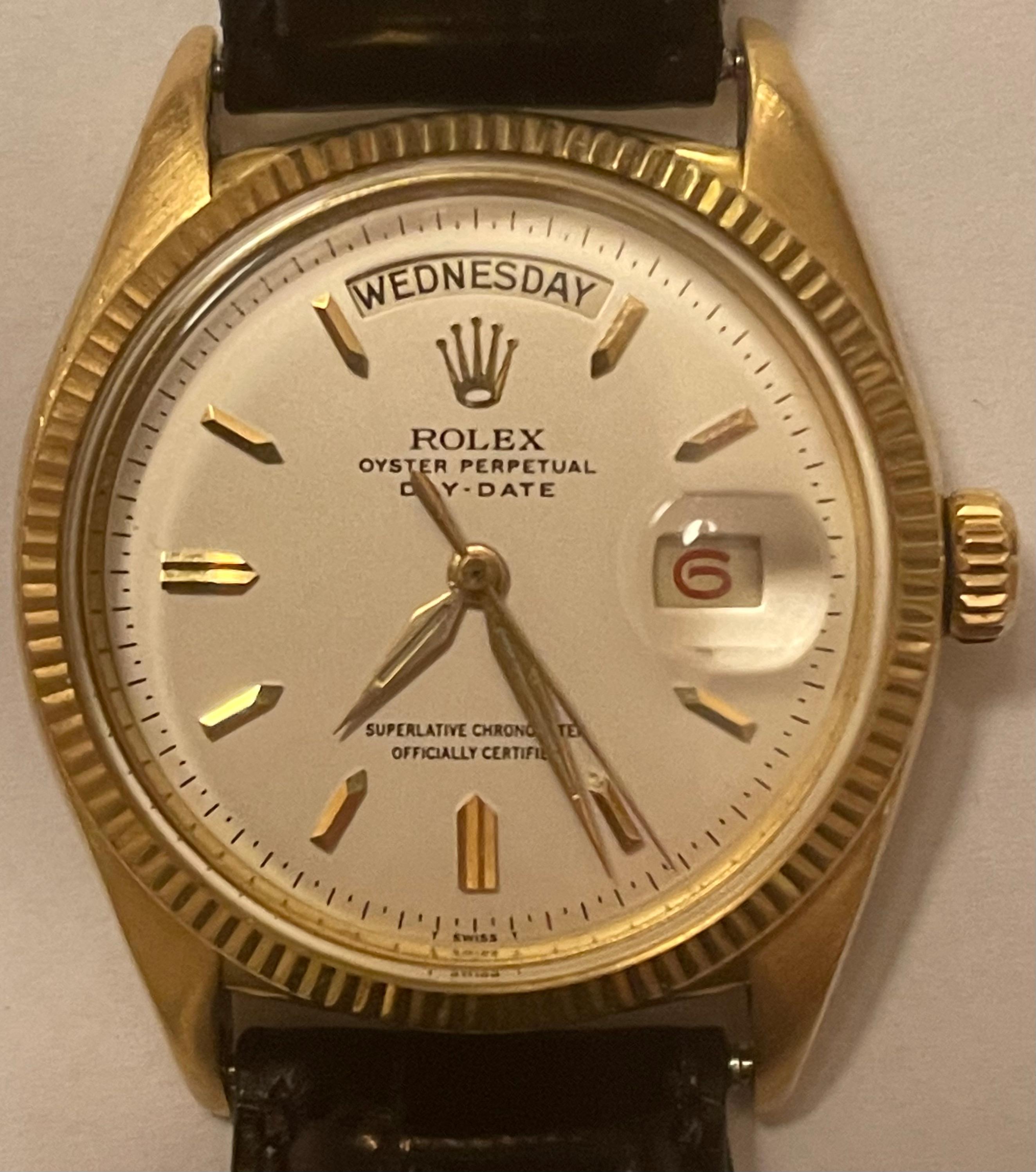 Mid-Century Modern Very rare and early Rolex President with red Date