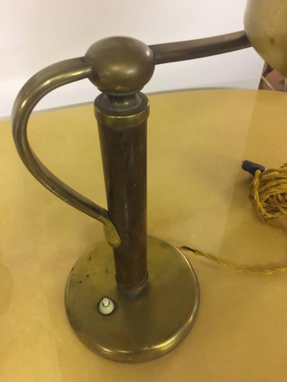 Brass Very Rare and Exclusive Alfed Müller Table Lamp For Sale