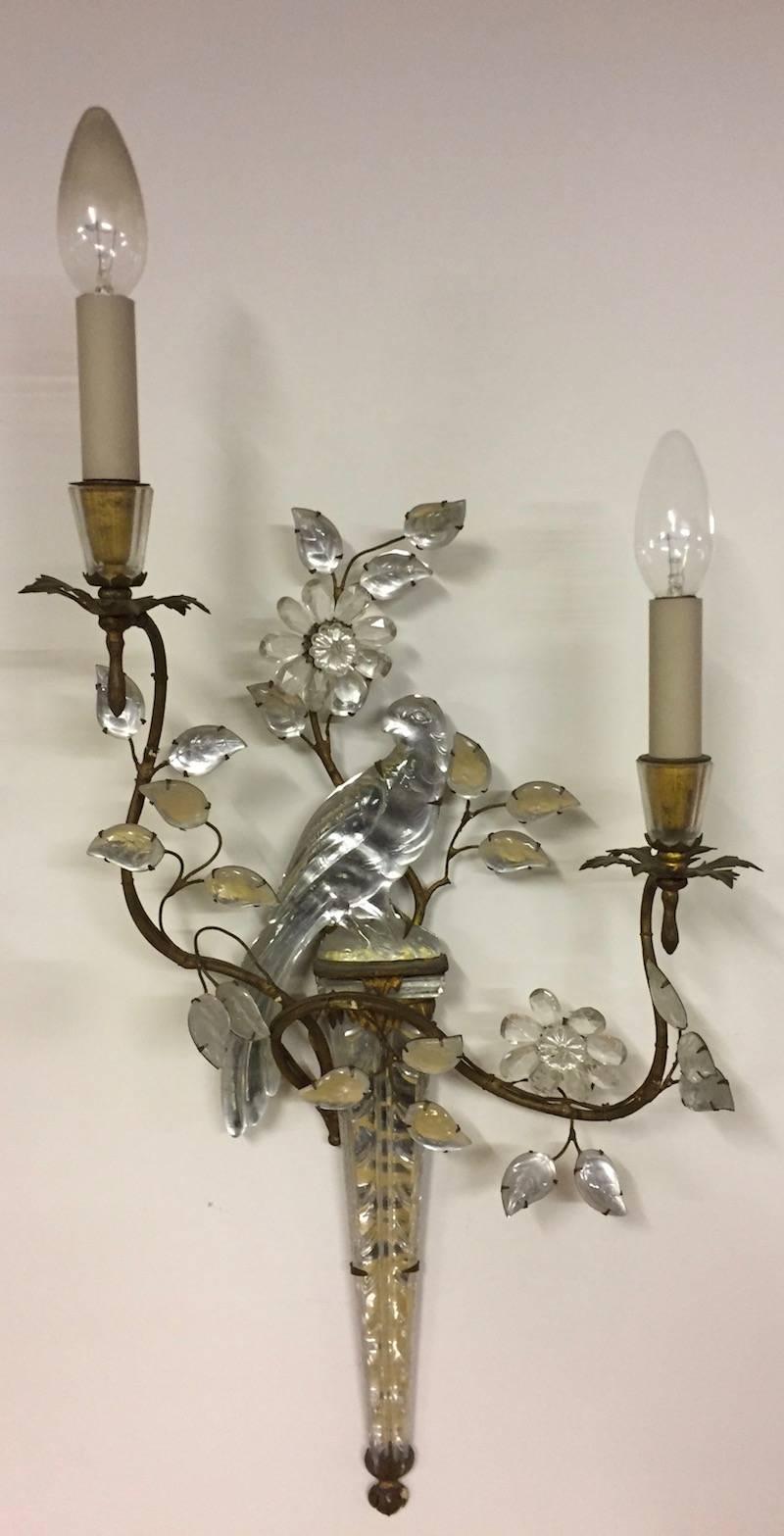 Very Rare and Exclusive Pair of Maison Bagues Crystal Scones 2