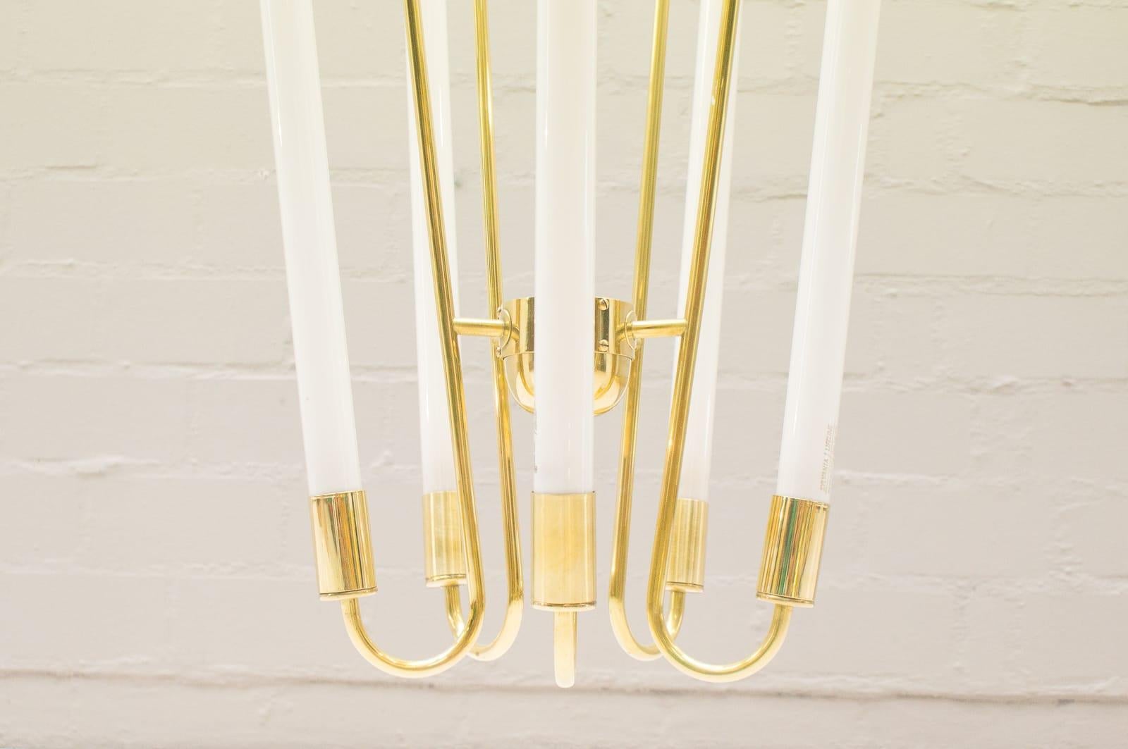 Very Rare and Large Brass Fluorescent Tubes from a Monastery in Germany, 1950s 3