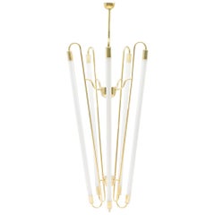 Very Rare and Large Brass Fluorescent Tubes from a Monastery in Germany, 1950s