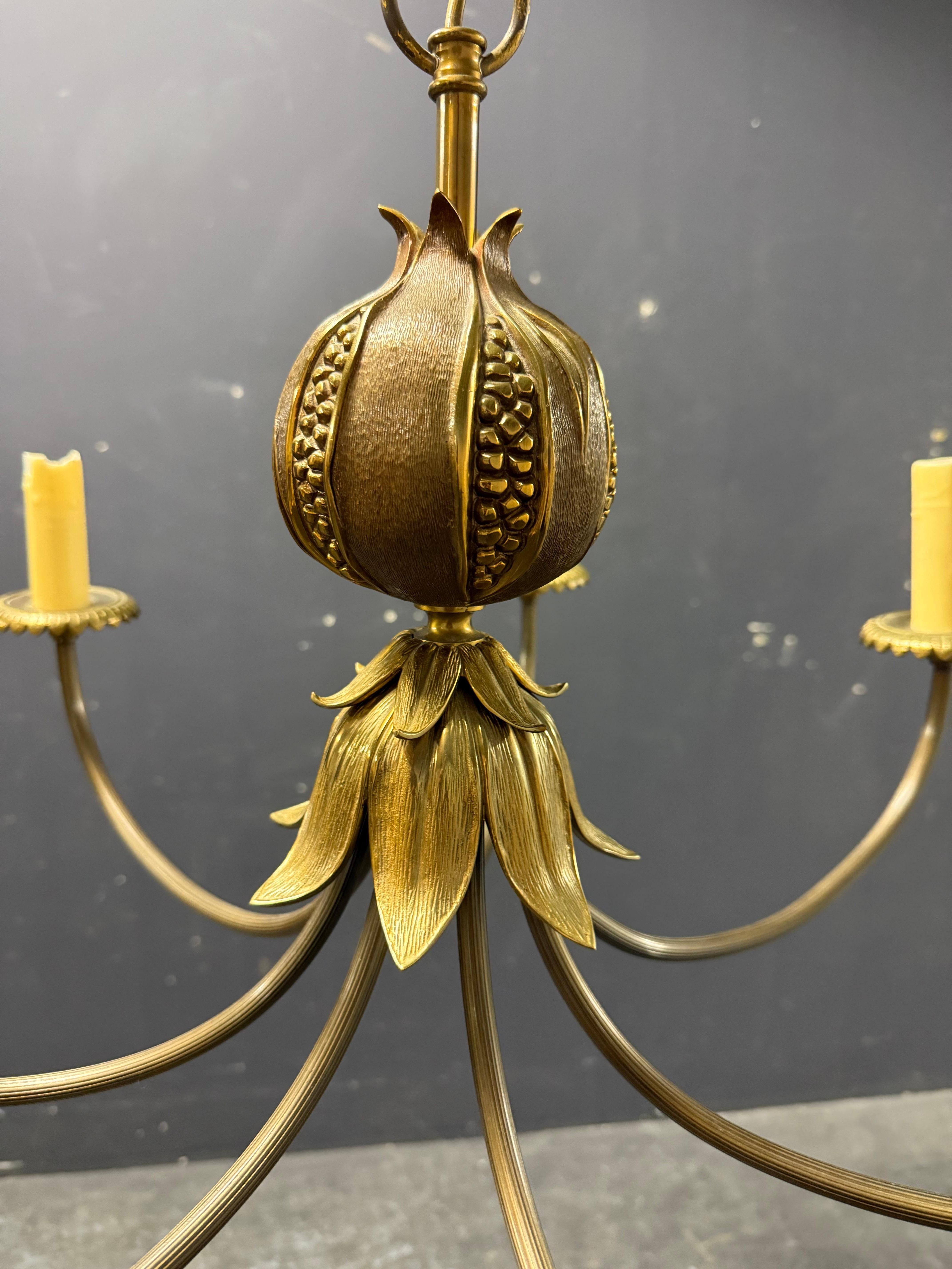 Very rare and signed pomegranate chandelier by Maison Charles For Sale 2