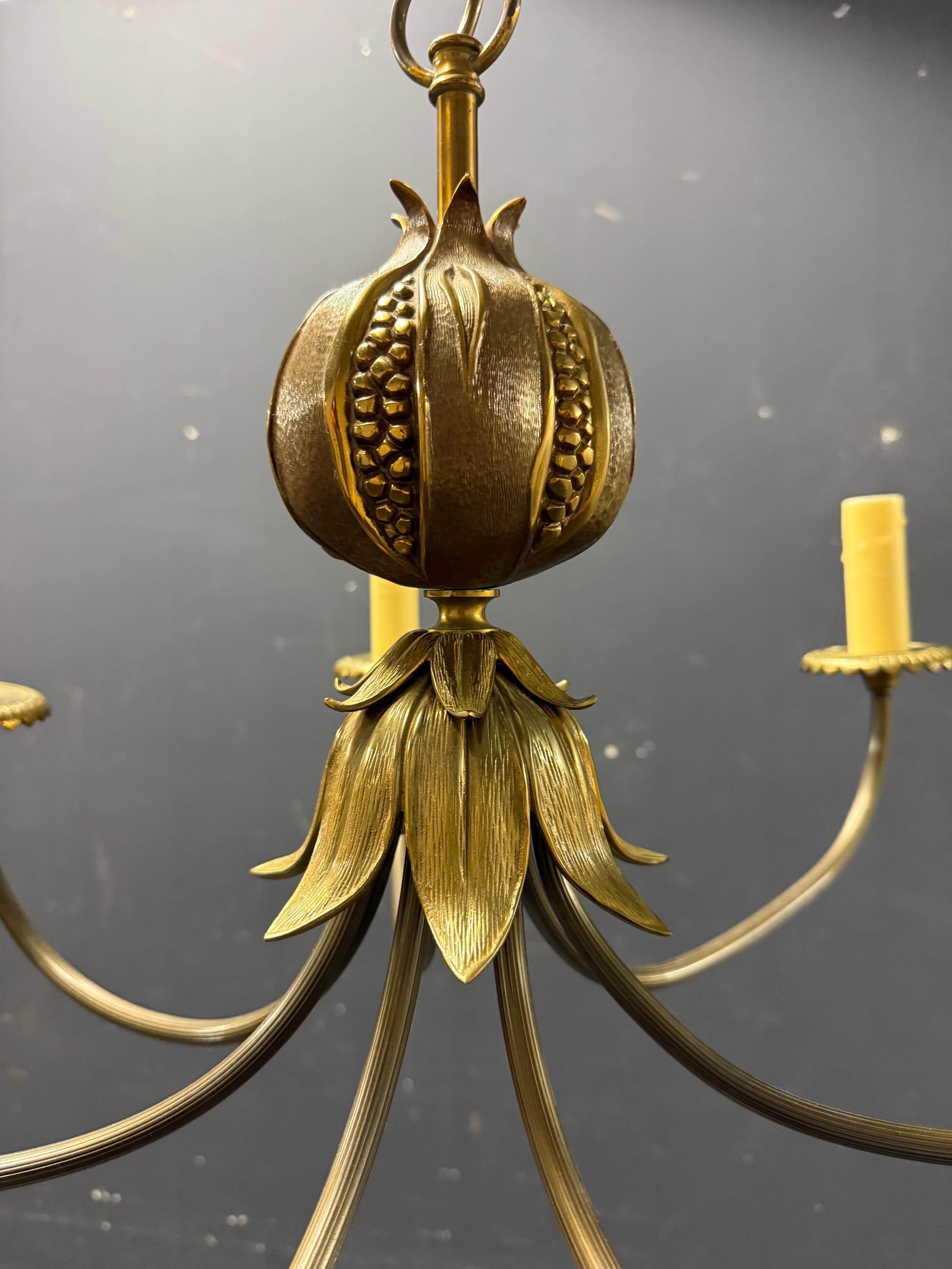 Very rare and signed pomegranate chandelier by Maison Charles For Sale 4