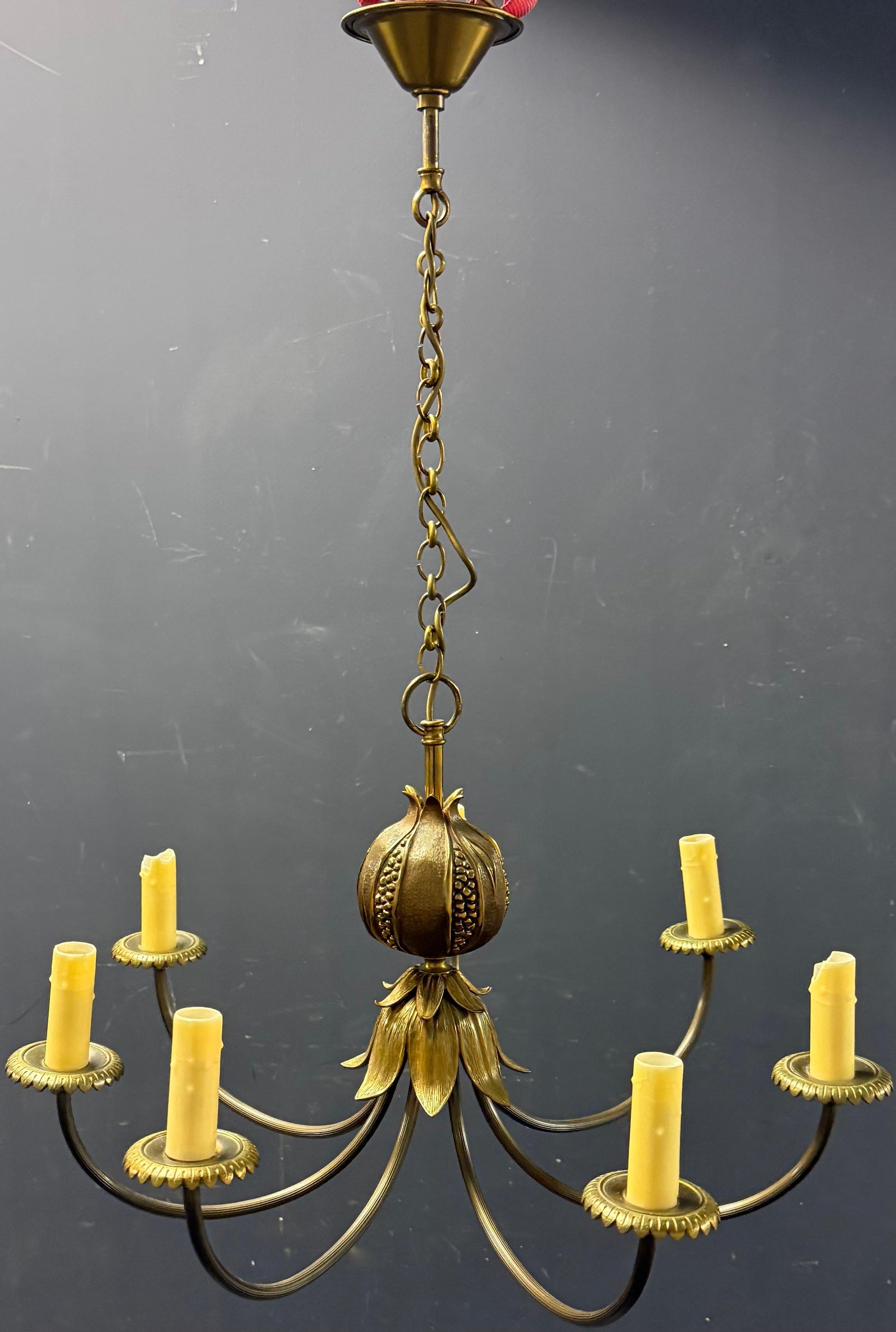 French Very rare and signed pomegranate chandelier by Maison Charles For Sale