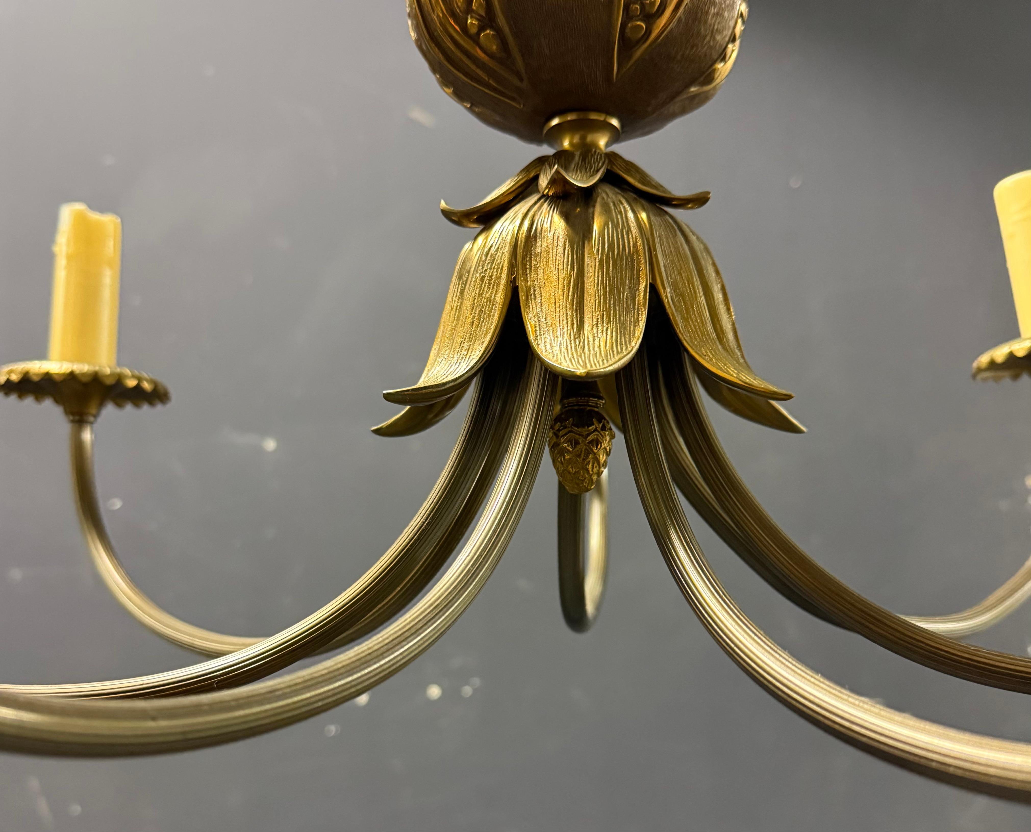 Very rare and signed pomegranate chandelier by Maison Charles For Sale 1